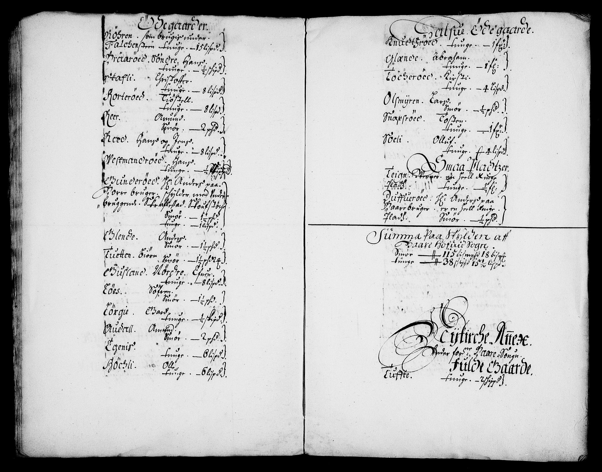 Rentekammeret inntil 1814, Realistisk ordnet avdeling, AV/RA-EA-4070/N/Na/L0003/0003: [XI h]: Tønsbergs amt og Larvik grevskaps jordebøker: / (C) Smør- og kjøttskatt, inkludert Griffenfelds gods i Larvik grevskap, 1674