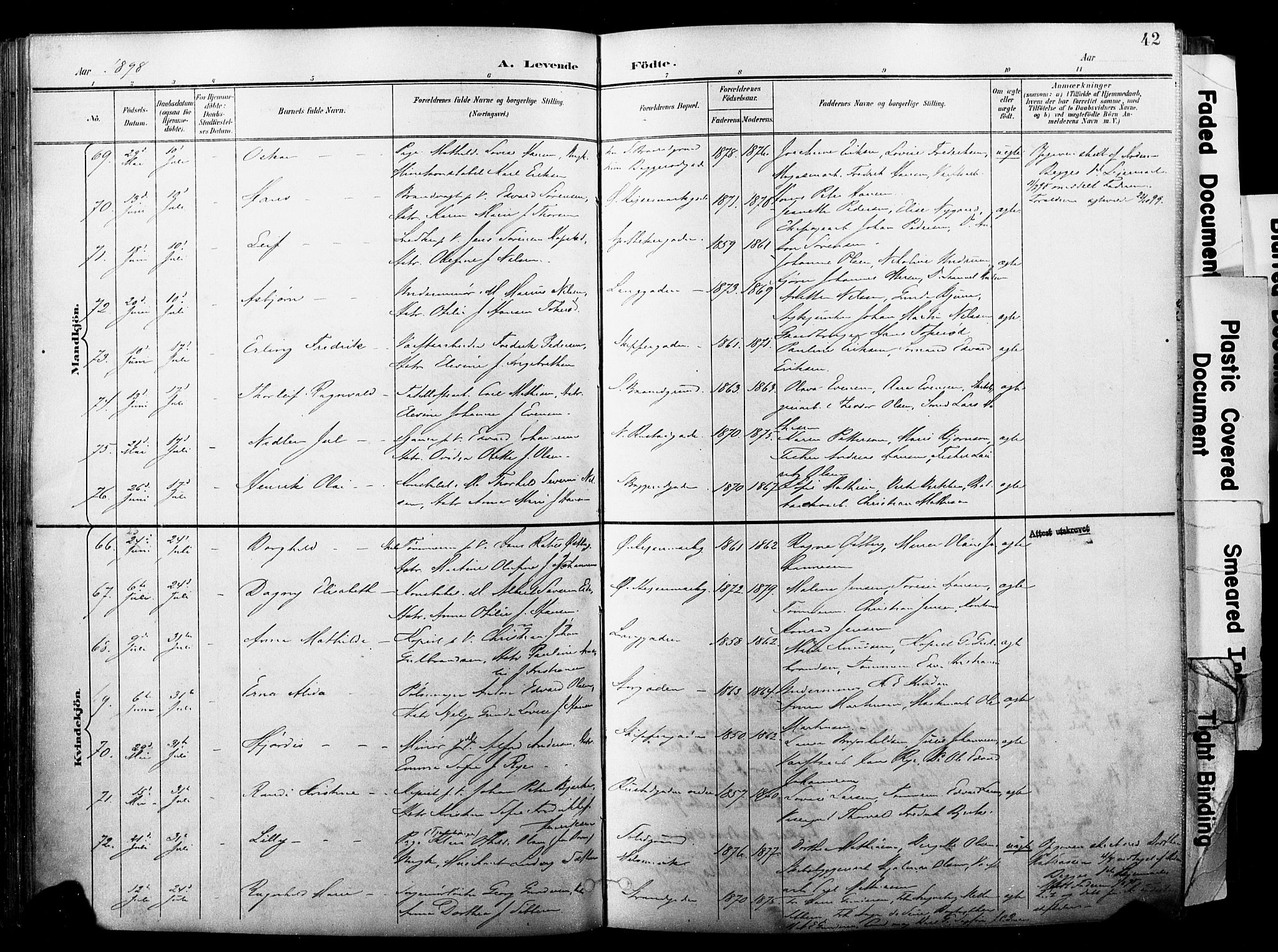 Horten kirkebøker, AV/SAKO-A-348/F/Fa/L0005: Ministerialbok nr. 5, 1896-1904, s. 42