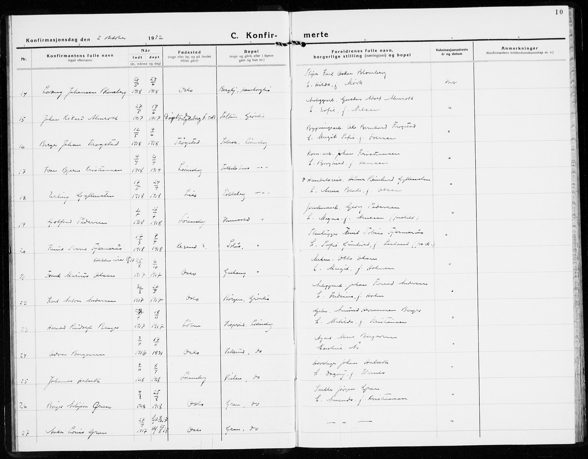 Skedsmo prestekontor Kirkebøker, SAO/A-10033a/F/Fb/L0004: Ministerialbok nr. II 4, 1931-1943, s. 10