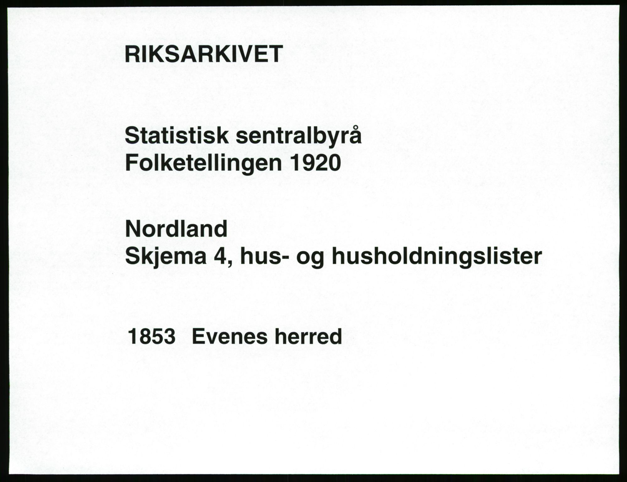 SAT, Folketelling 1920 for 1853 Evenes herred, 1920, s. 58