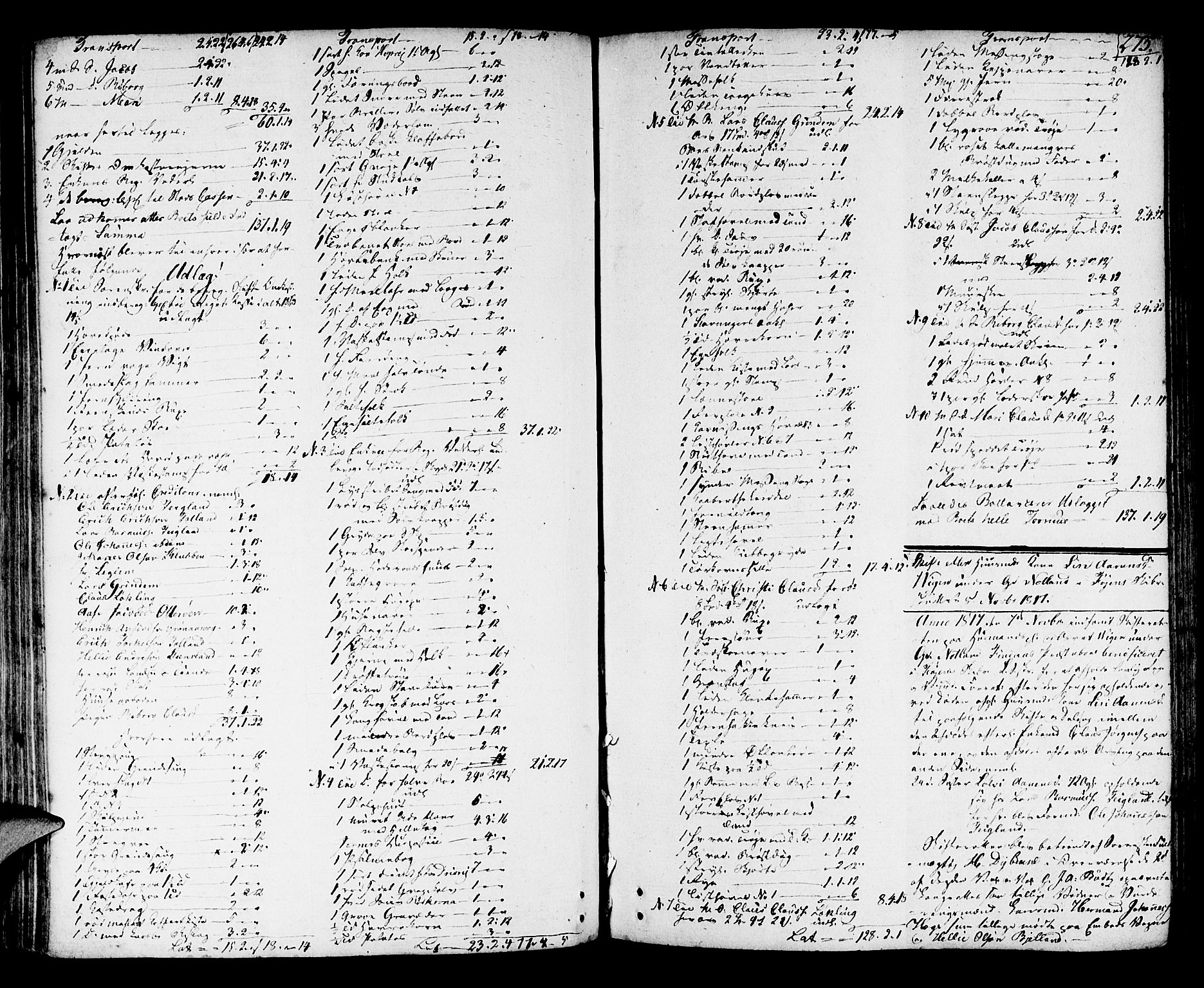 Sunnhordland sorenskrivar, SAB/A-2401/1/H/Ha/Haa/L0013: Skifteprotokollar. Register i protokoll, 1814-1819, s. 274b-275a