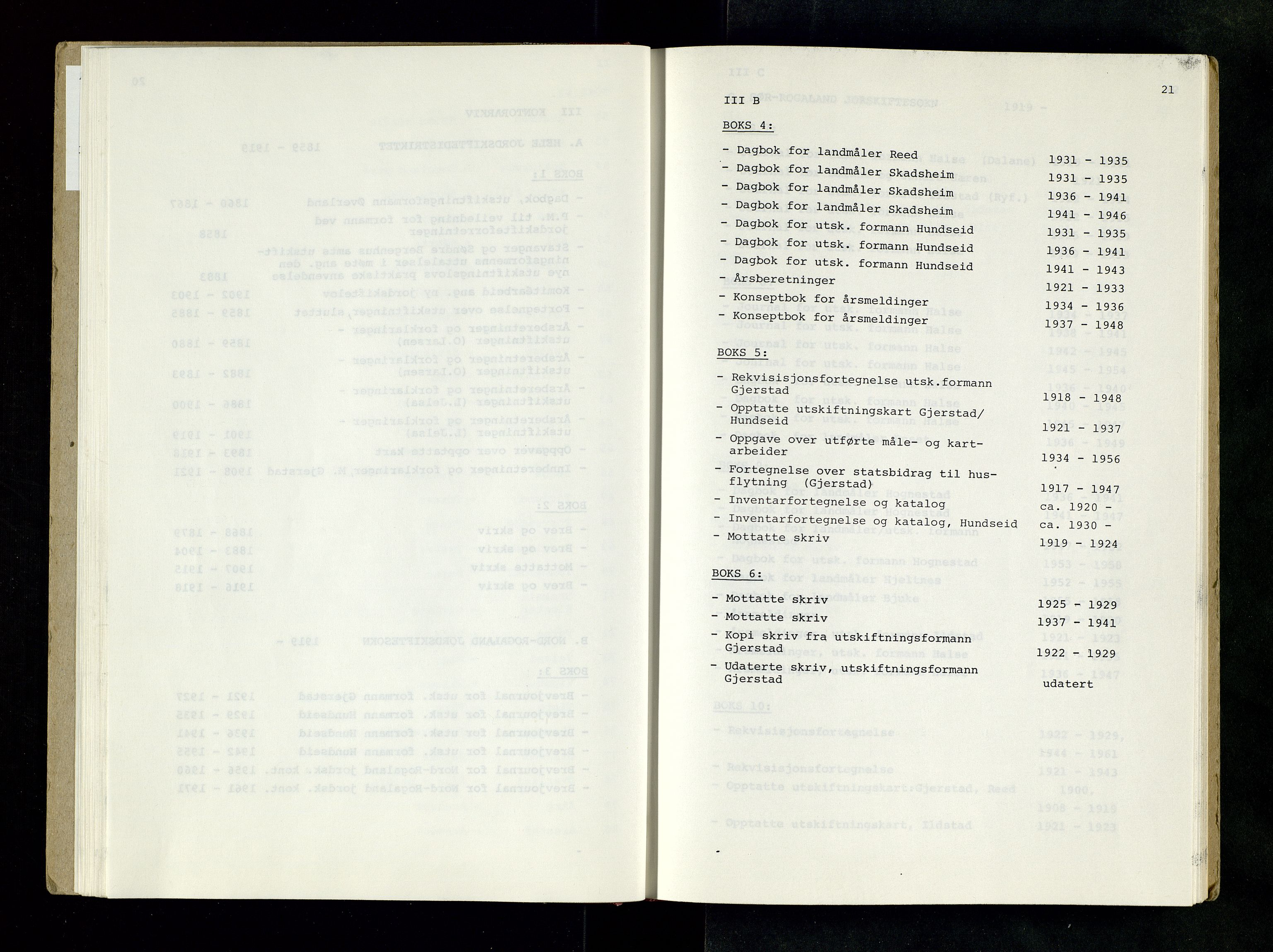 Rogaland jordskifterett, AV/SAST-A-102426/Oaa/L0001: Katalog og register, 1859-1974, s. 21