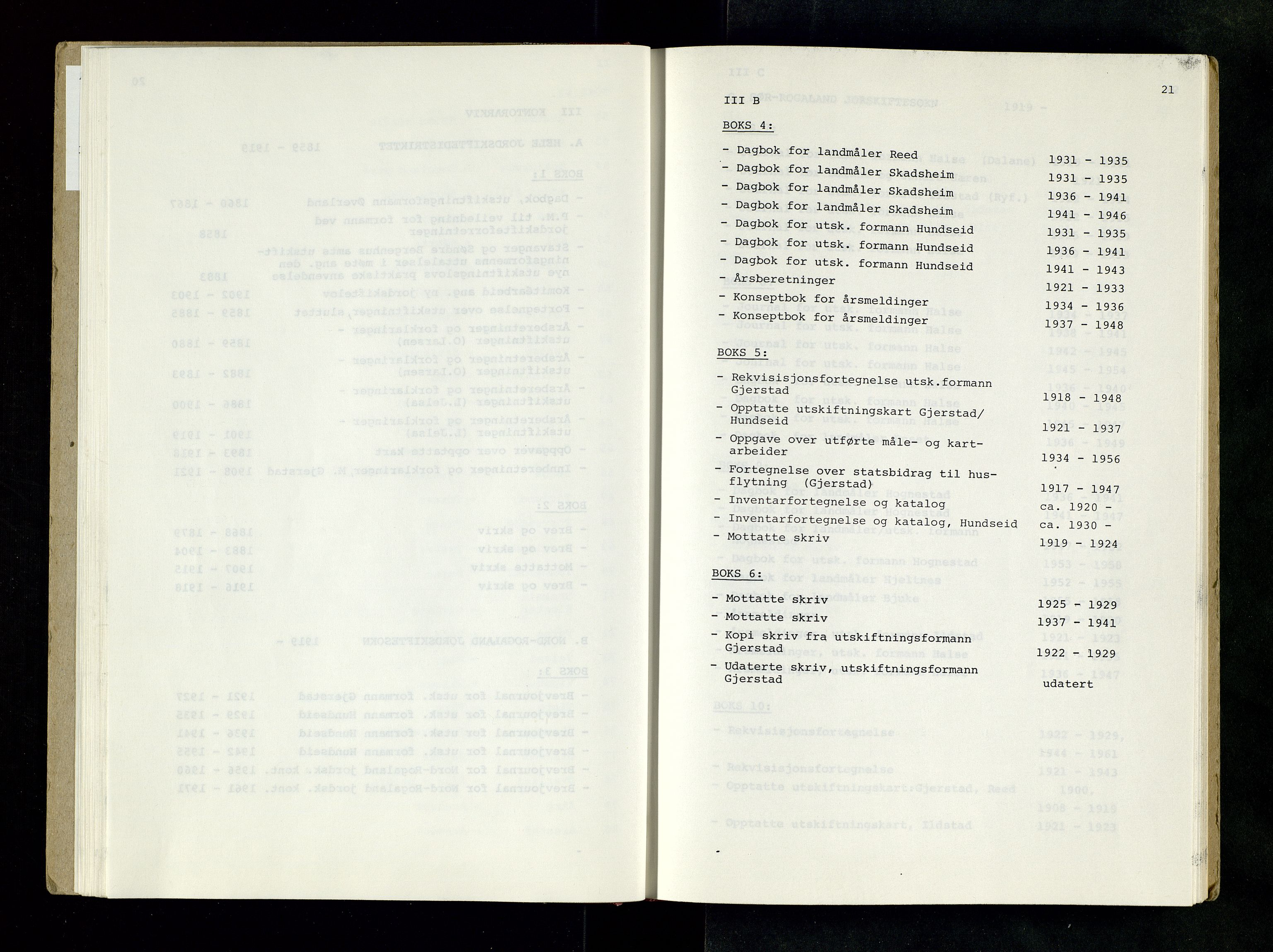 Rogaland jordskifterett, SAST/A-102426/Oaa/L0001: Katalog og register, 1859-1974, s. 21