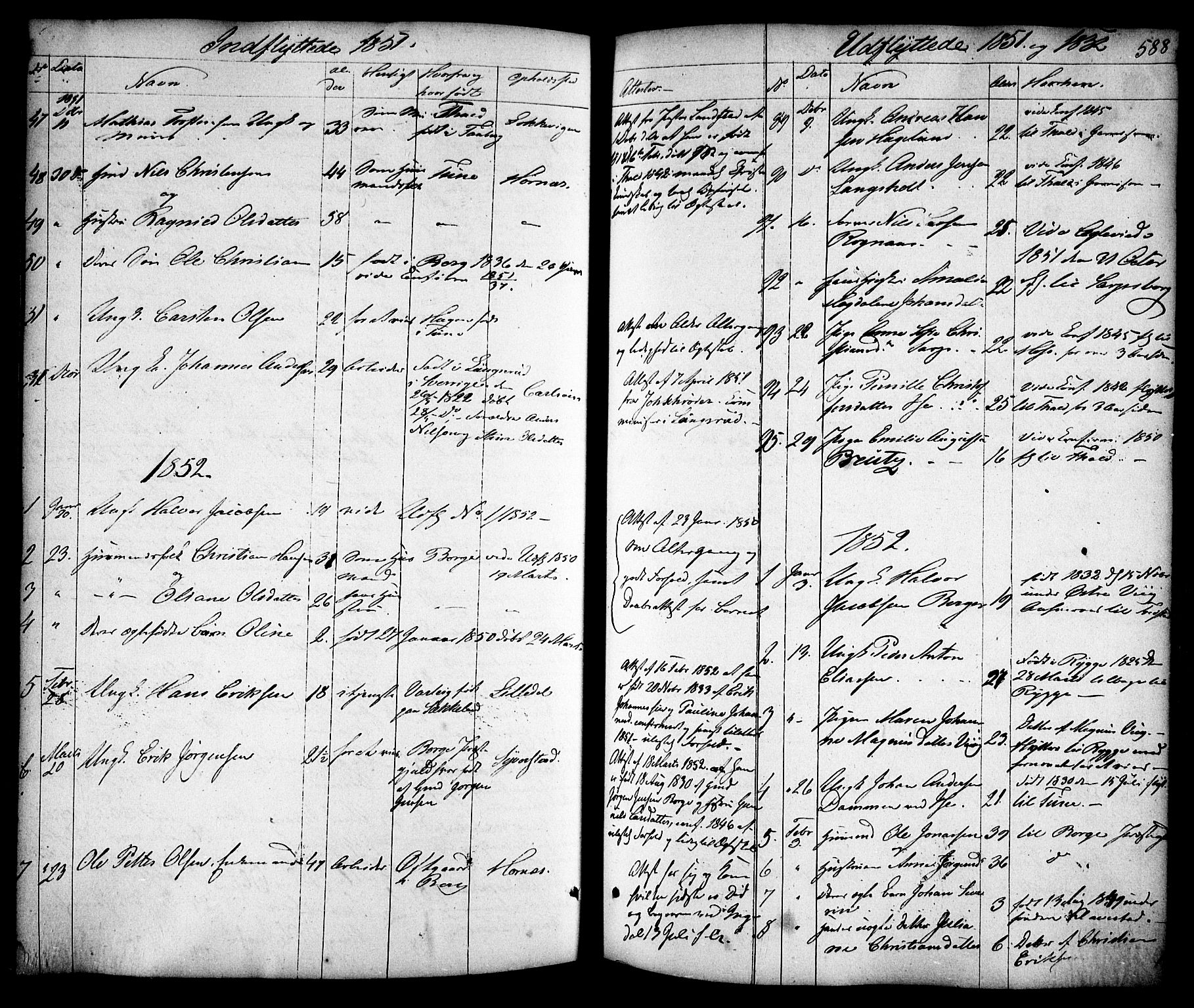 Skjeberg prestekontor Kirkebøker, AV/SAO-A-10923/F/Fa/L0006: Ministerialbok nr. I 6, 1846-1858, s. 588