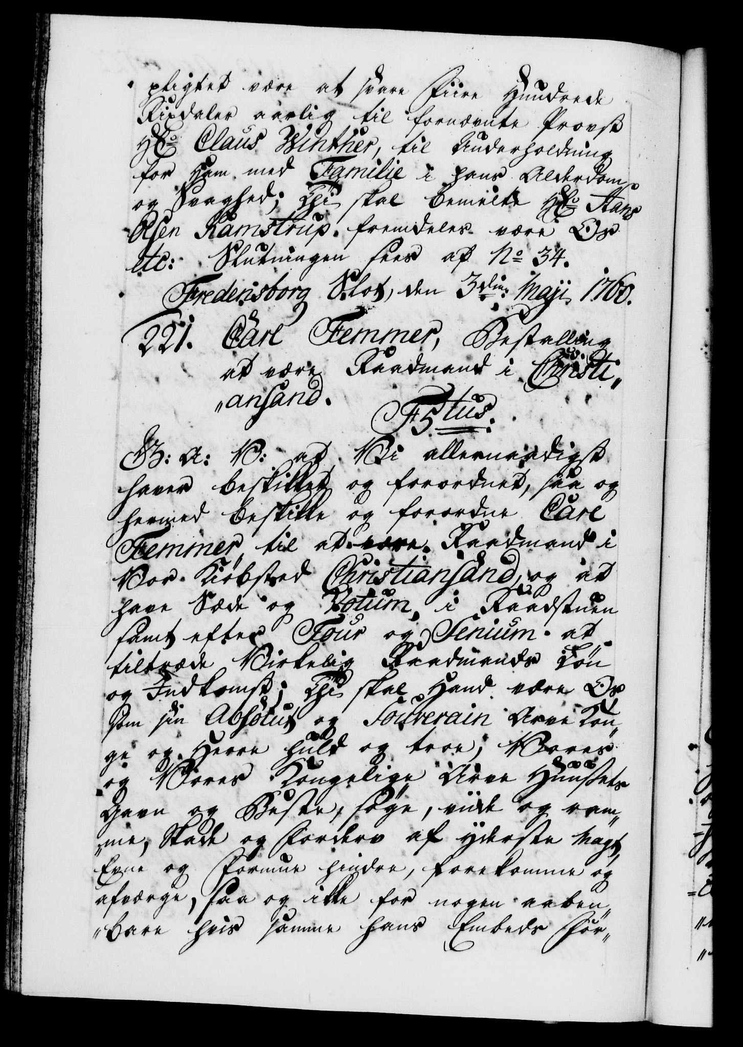 Danske Kanselli 1572-1799, AV/RA-EA-3023/F/Fc/Fca/Fcaa/L0041: Norske registre, 1760-1762, s. 122b