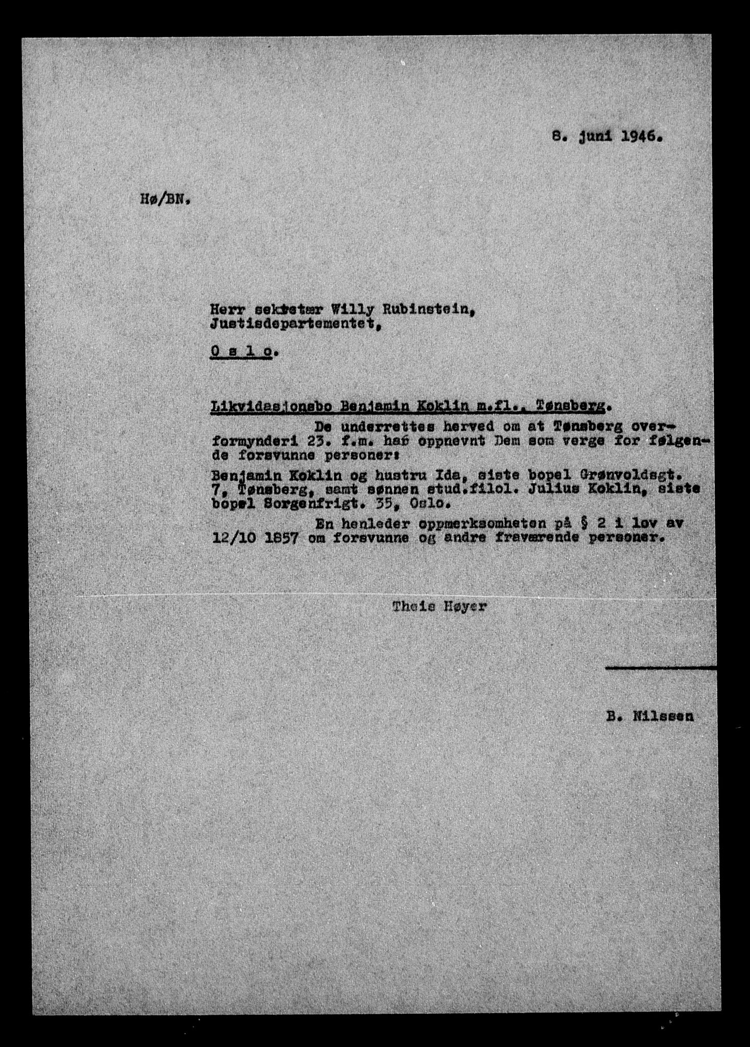 Justisdepartementet, Tilbakeføringskontoret for inndratte formuer, RA/S-1564/H/Hc/Hcd/L1002: --, 1945-1947, s. 13