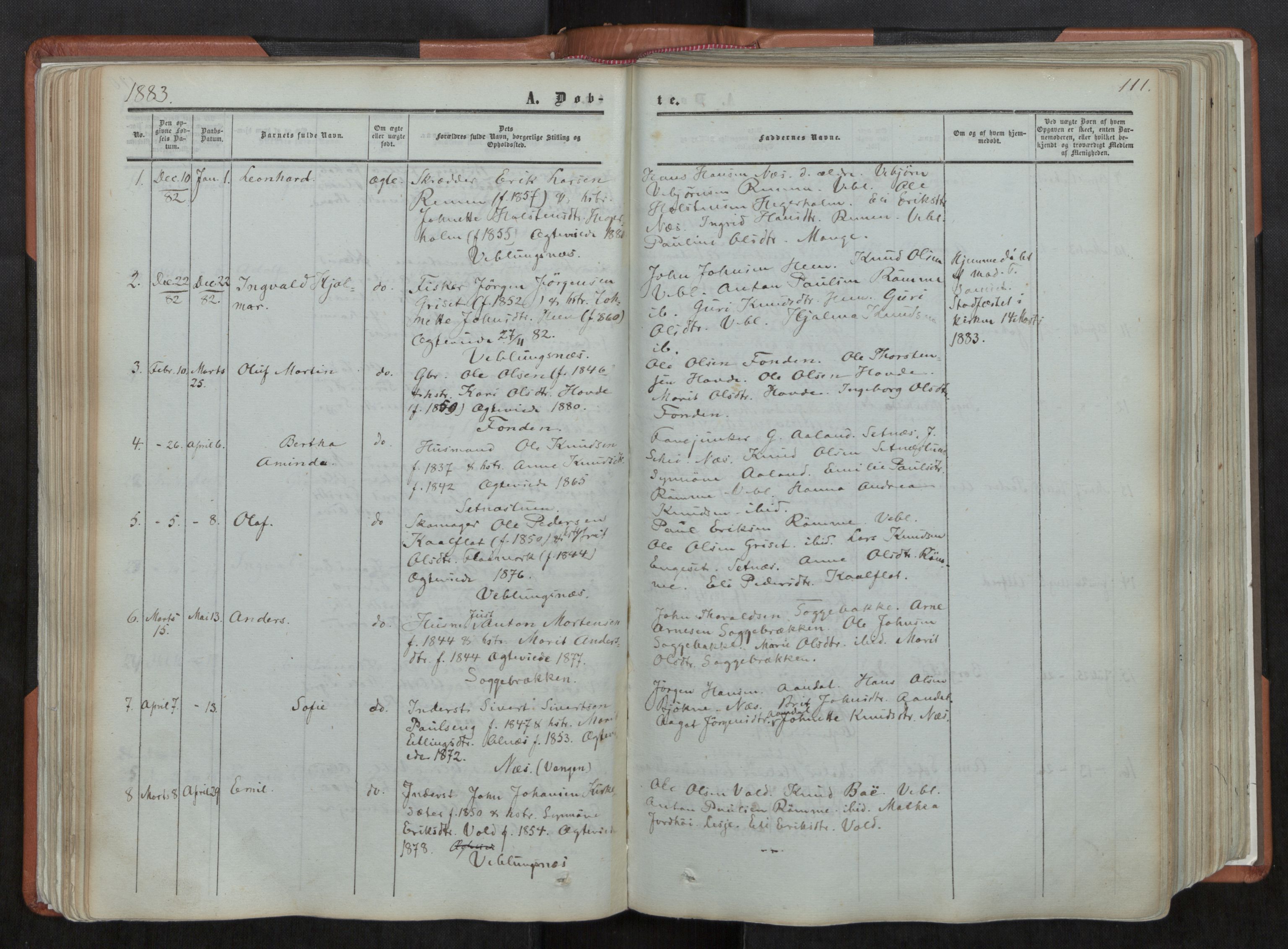 Ministerialprotokoller, klokkerbøker og fødselsregistre - Møre og Romsdal, AV/SAT-A-1454/544/L0572: Ministerialbok nr. 544A05, 1854-1886, s. 111
