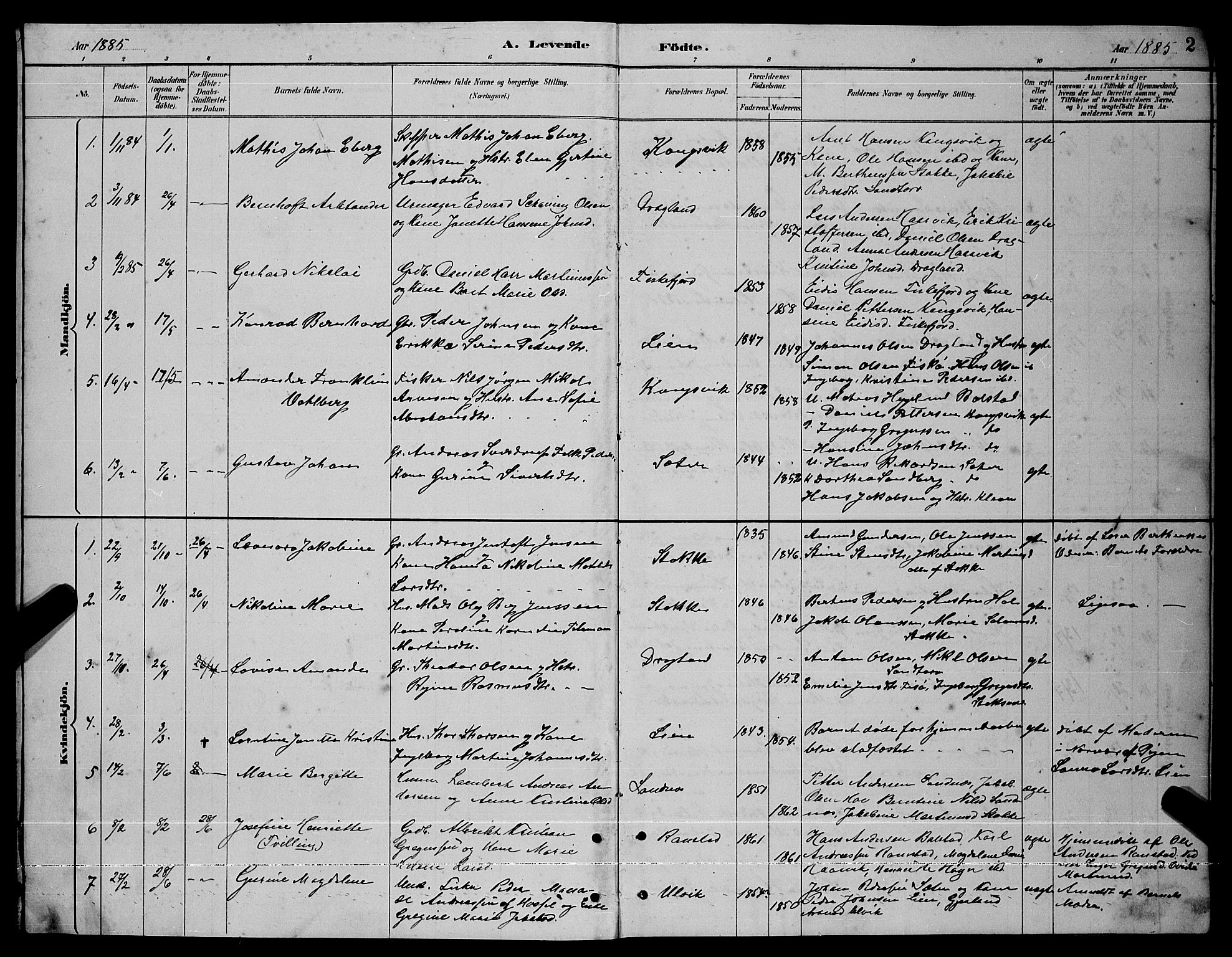 Ministerialprotokoller, klokkerbøker og fødselsregistre - Nordland, SAT/A-1459/865/L0931: Klokkerbok nr. 865C03, 1885-1901, s. 2