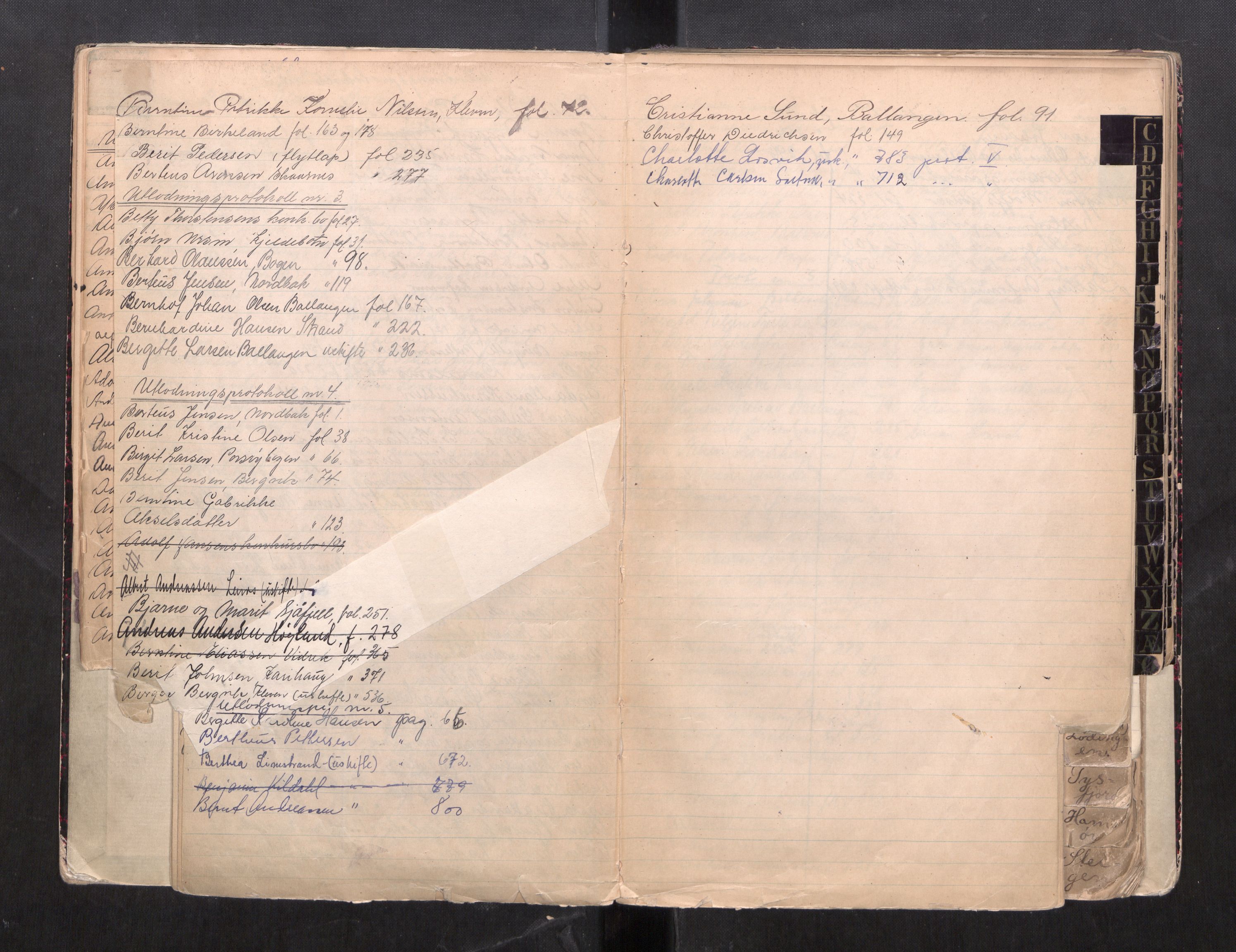 Steigen og Ofoten sorenskriveri, AV/SAT-A-0030/1/3/3C/L0002: Register til skifteslutningsprotokoll, 1917-1947