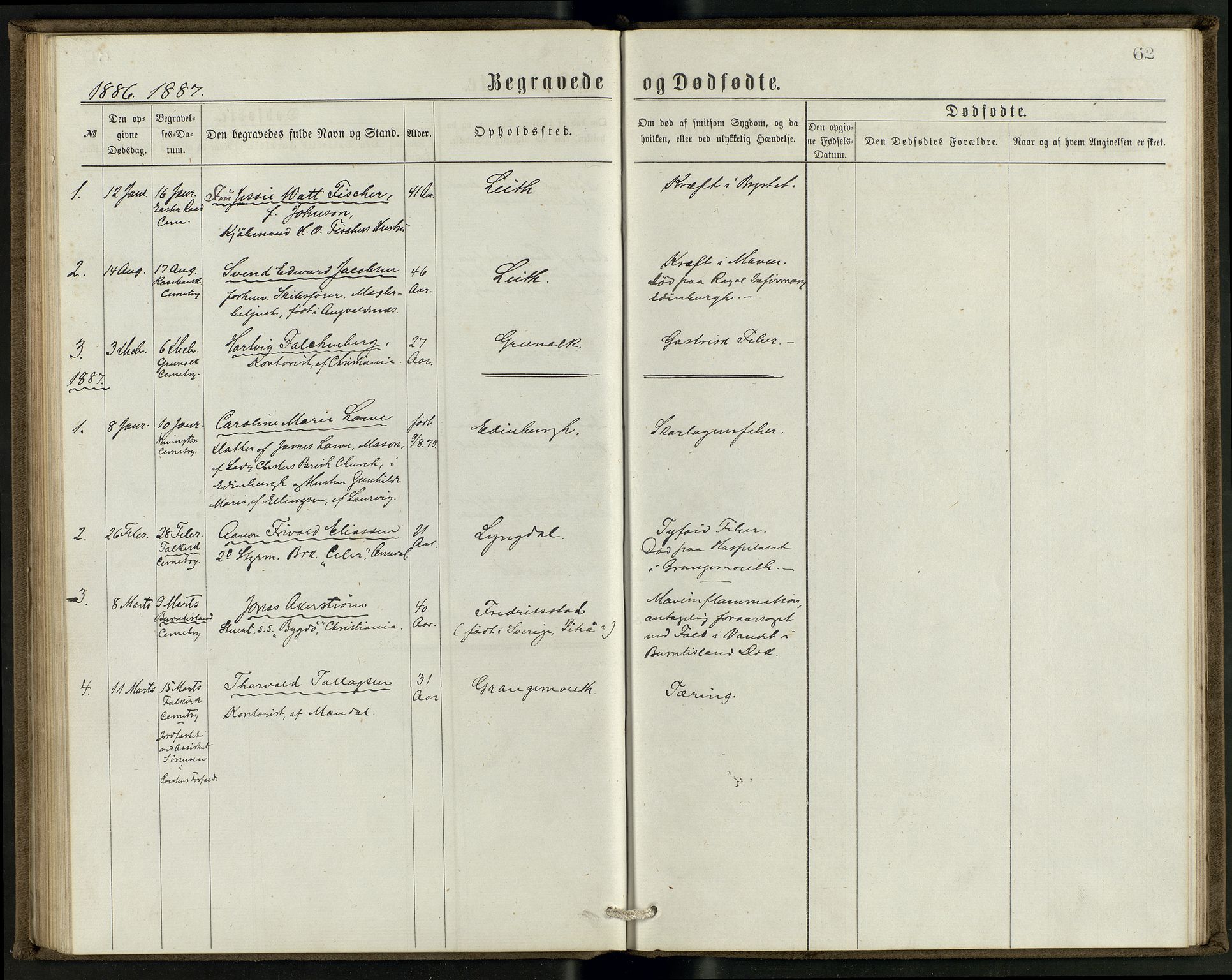 Den norske sjømannsmisjon i utlandet/Skotske havner (Leith, Glasgow), SAB/SAB/PA-0100/H/Ha/Haa/L0002: Ministerialbok nr. A 2, 1877-1887, s. 61b-62a