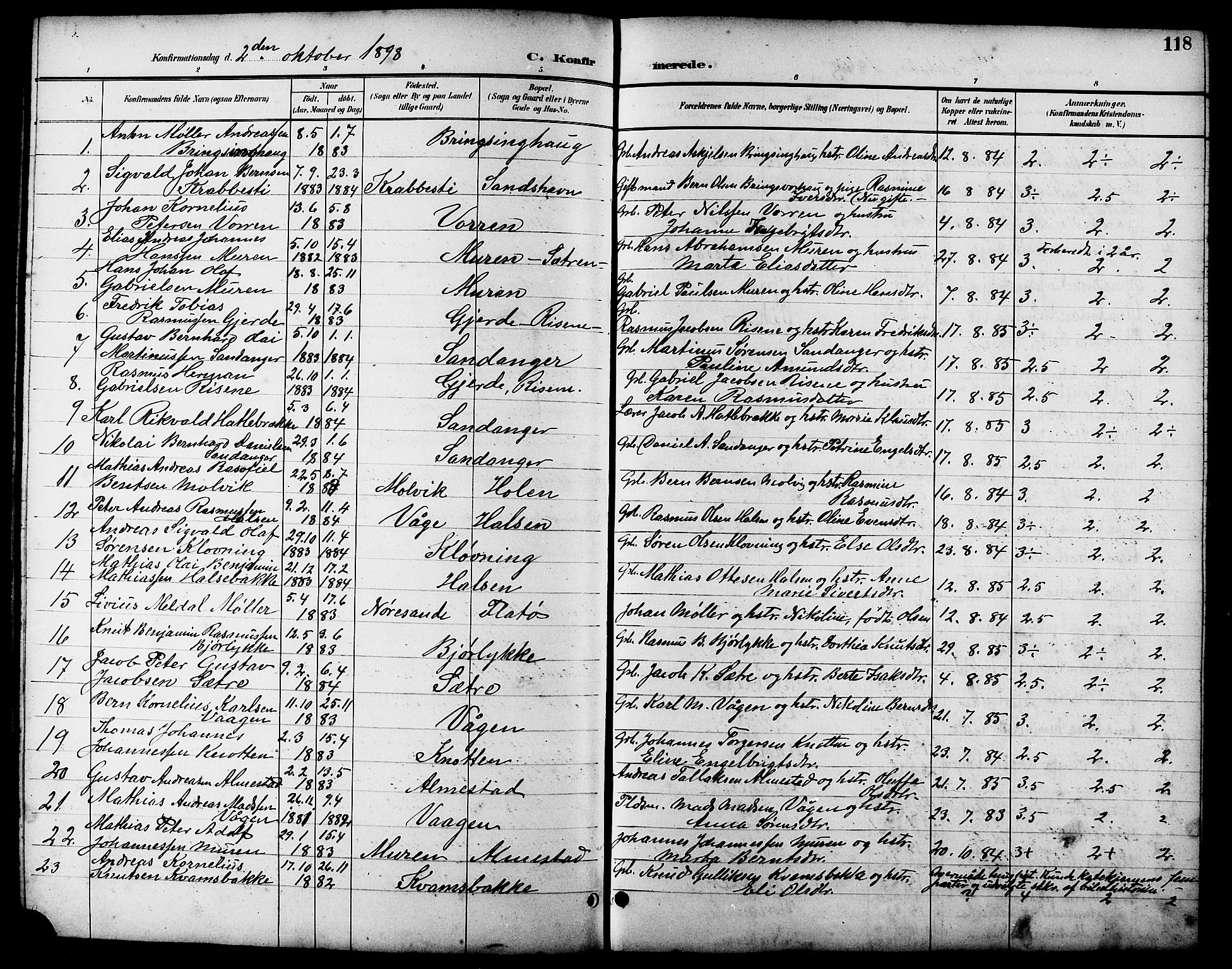 Ministerialprotokoller, klokkerbøker og fødselsregistre - Møre og Romsdal, AV/SAT-A-1454/503/L0049: Klokkerbok nr. 503C04, 1894-1915, s. 118