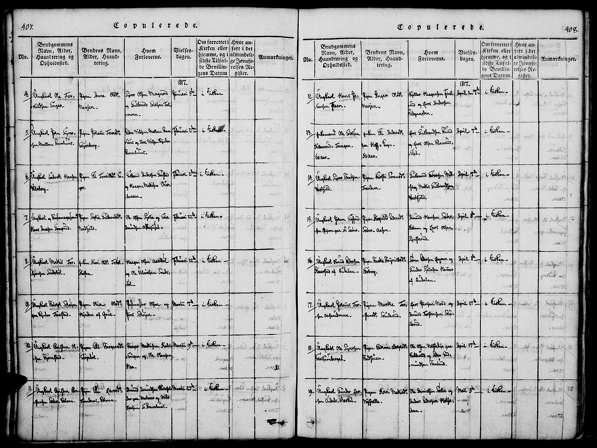 Vinger prestekontor, SAH/PREST-024/H/Ha/Haa/L0006: Ministerialbok nr. 6, 1814-1825, s. 407-408