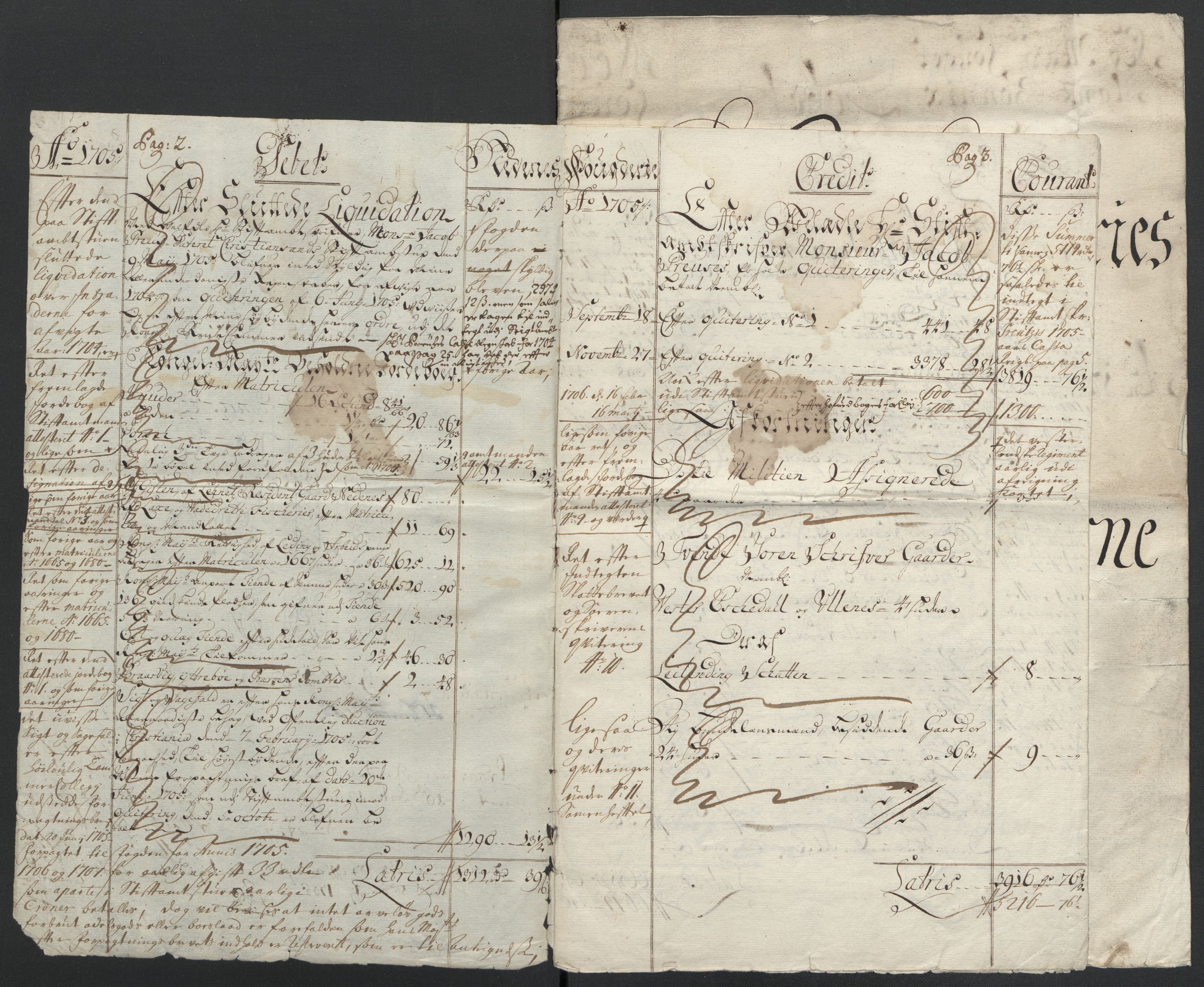 Rentekammeret inntil 1814, Reviderte regnskaper, Fogderegnskap, RA/EA-4092/R39/L2317: Fogderegnskap Nedenes, 1704-1705, s. 141