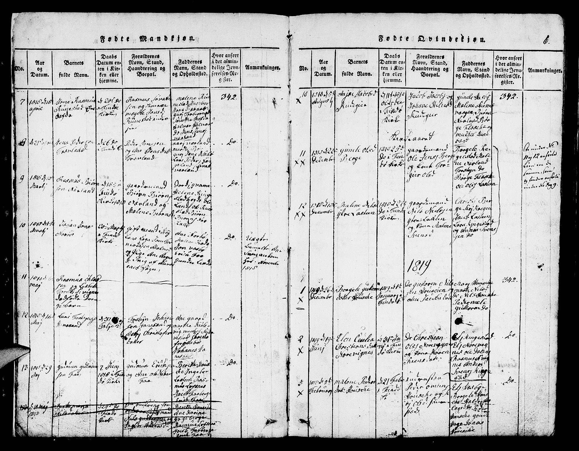 Finnøy sokneprestkontor, SAST/A-101825/H/Ha/Hab/L0001: Klokkerbok nr. B 1, 1816-1856, s. 6