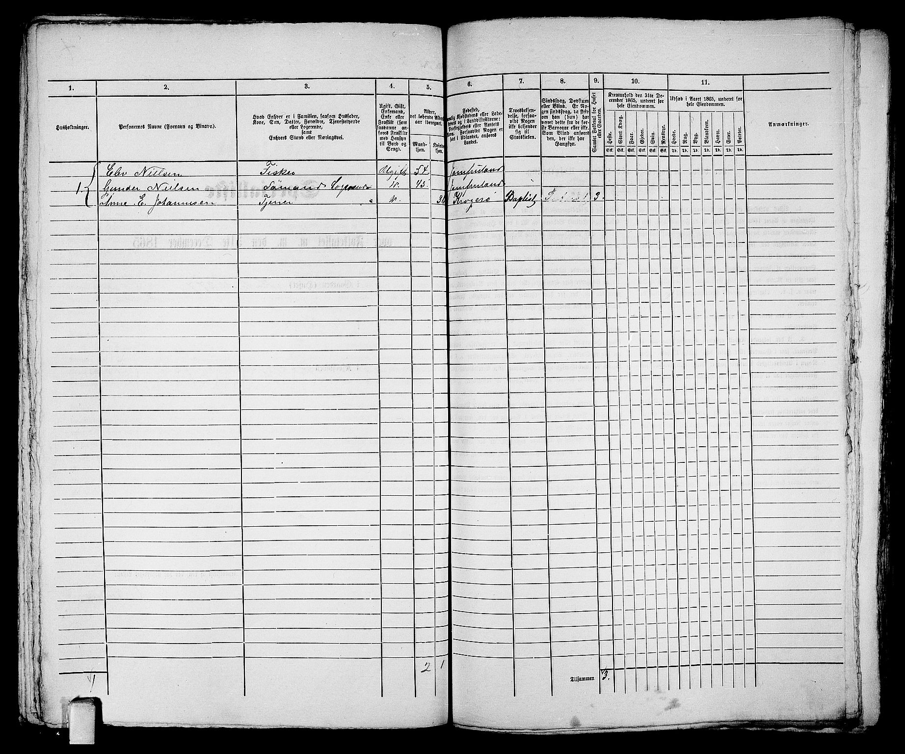 RA, Folketelling 1865 for 0801B Kragerø prestegjeld, Kragerø kjøpstad, 1865, s. 457