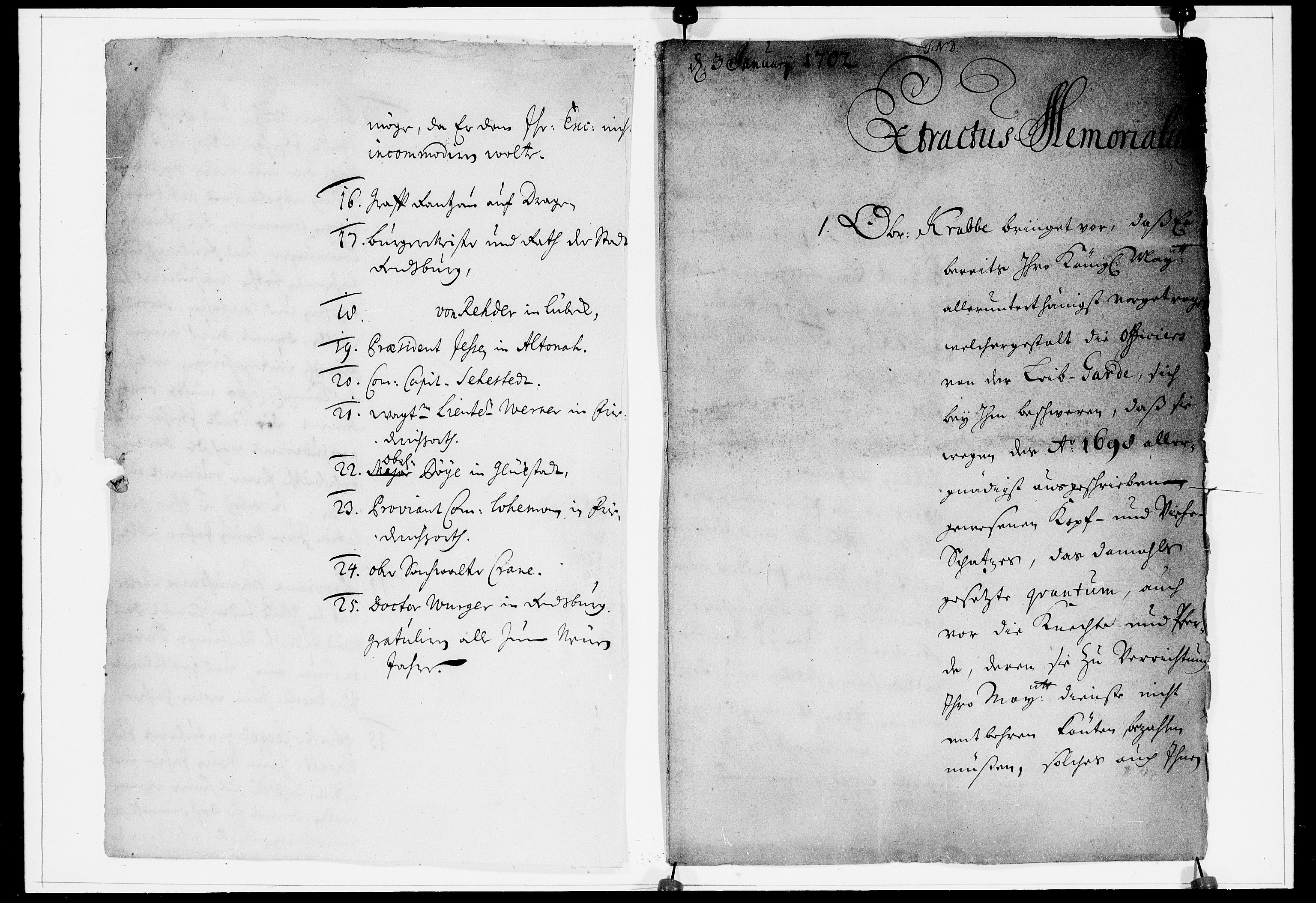 Krigskollegiet, Krigskancelliet, DRA/A-0006/-/0929-0933: Refererede sager, 1702, s. 7