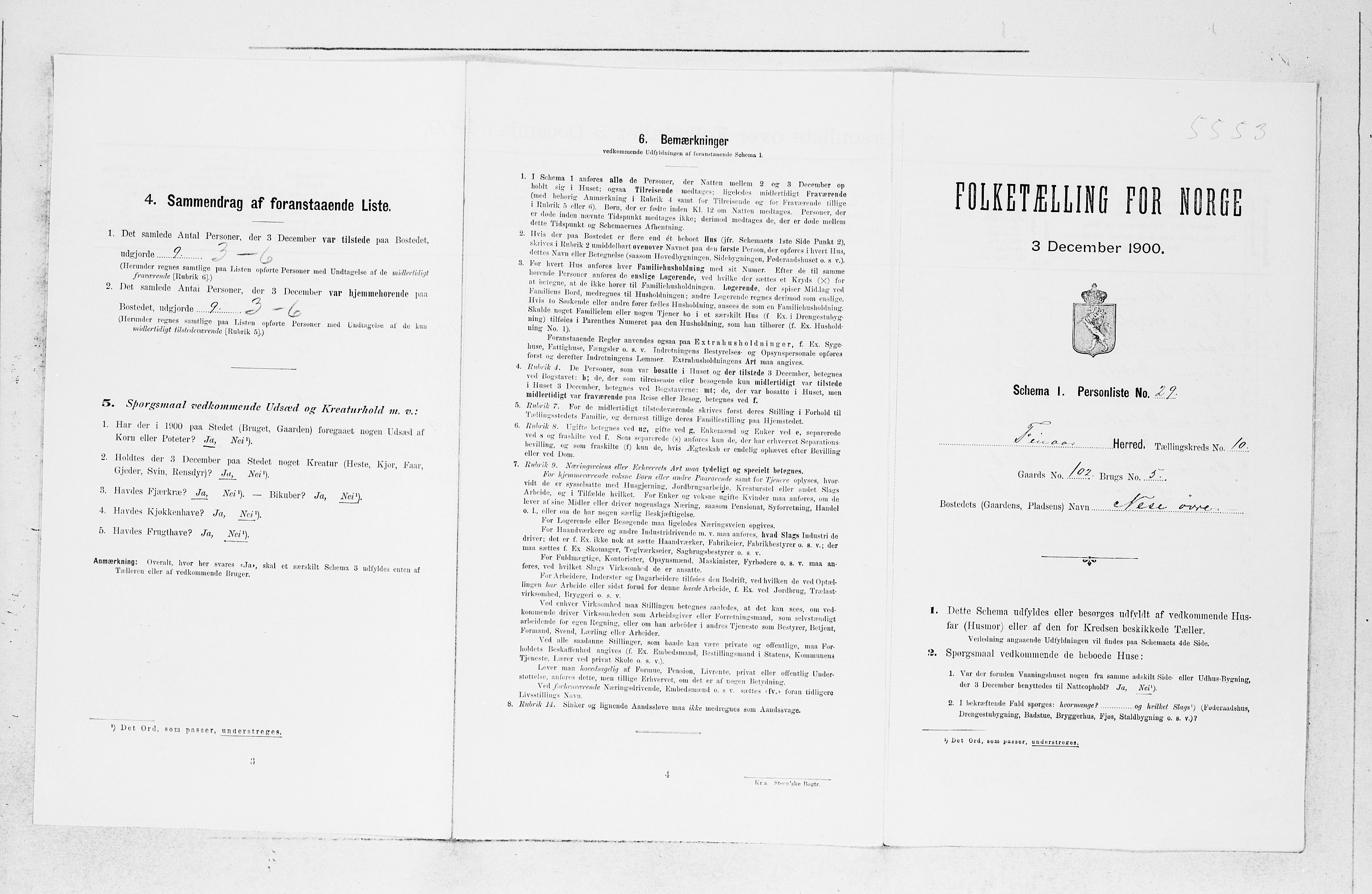 SAB, Folketelling 1900 for 1218 Finnås herred, 1900, s. 1100