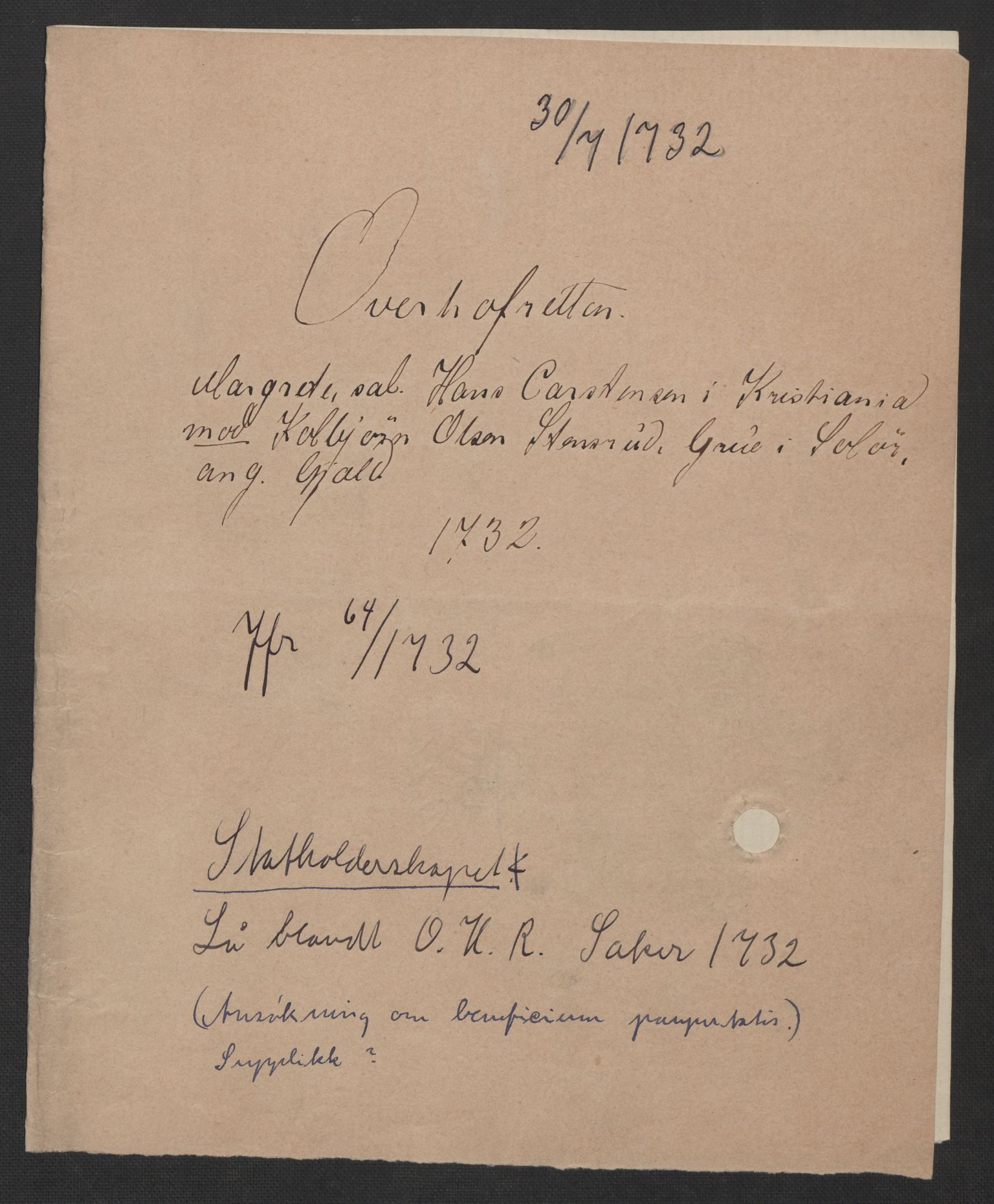 Stattholderembetet 1572-1771, AV/RA-EA-2870/Ef/L0106: Brev fra embetsmenn og andre, 1730-1732, s. 210