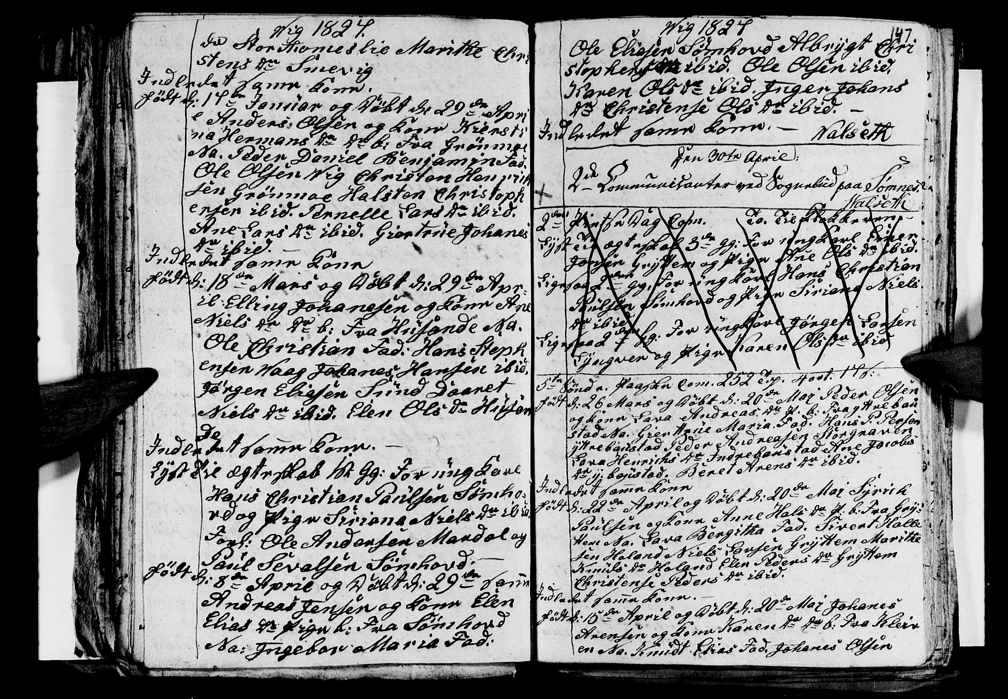 Ministerialprotokoller, klokkerbøker og fødselsregistre - Nordland, AV/SAT-A-1459/812/L0185: Klokkerbok nr. 812C03, 1815-1837, s. 147