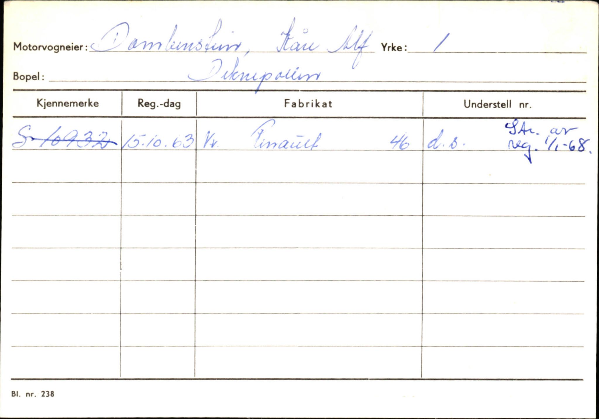 Statens vegvesen, Sogn og Fjordane vegkontor, SAB/A-5301/4/F/L0144: Registerkort Vågsøy A-R, 1945-1975, s. 364