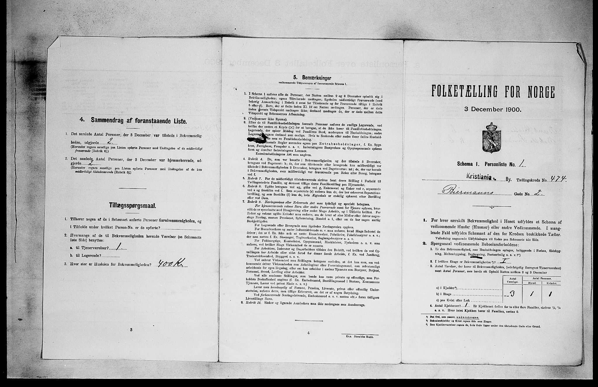 SAO, Folketelling 1900 for 0301 Kristiania kjøpstad, 1900, s. 4473
