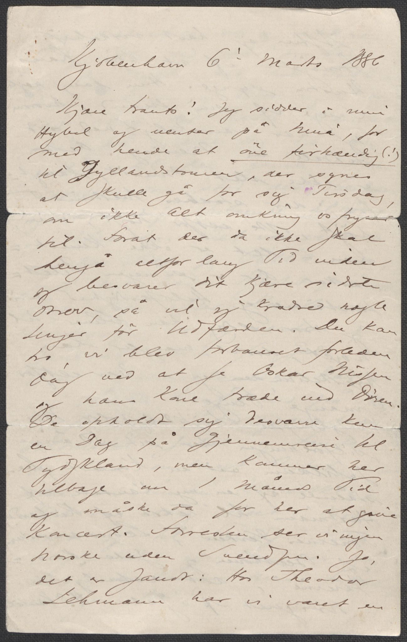 Beyer, Frants, RA/PA-0132/F/L0001: Brev fra Edvard Grieg til Frantz Beyer og "En del optegnelser som kan tjene til kommentar til brevene" av Marie Beyer, 1872-1907, s. 177