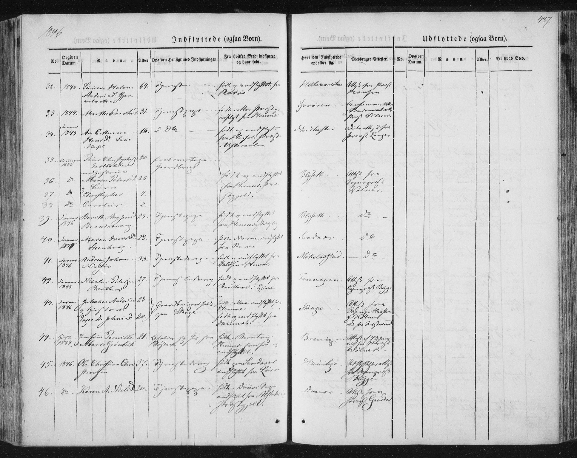 Ministerialprotokoller, klokkerbøker og fødselsregistre - Nordland, AV/SAT-A-1459/838/L0549: Ministerialbok nr. 838A07, 1840-1854, s. 437