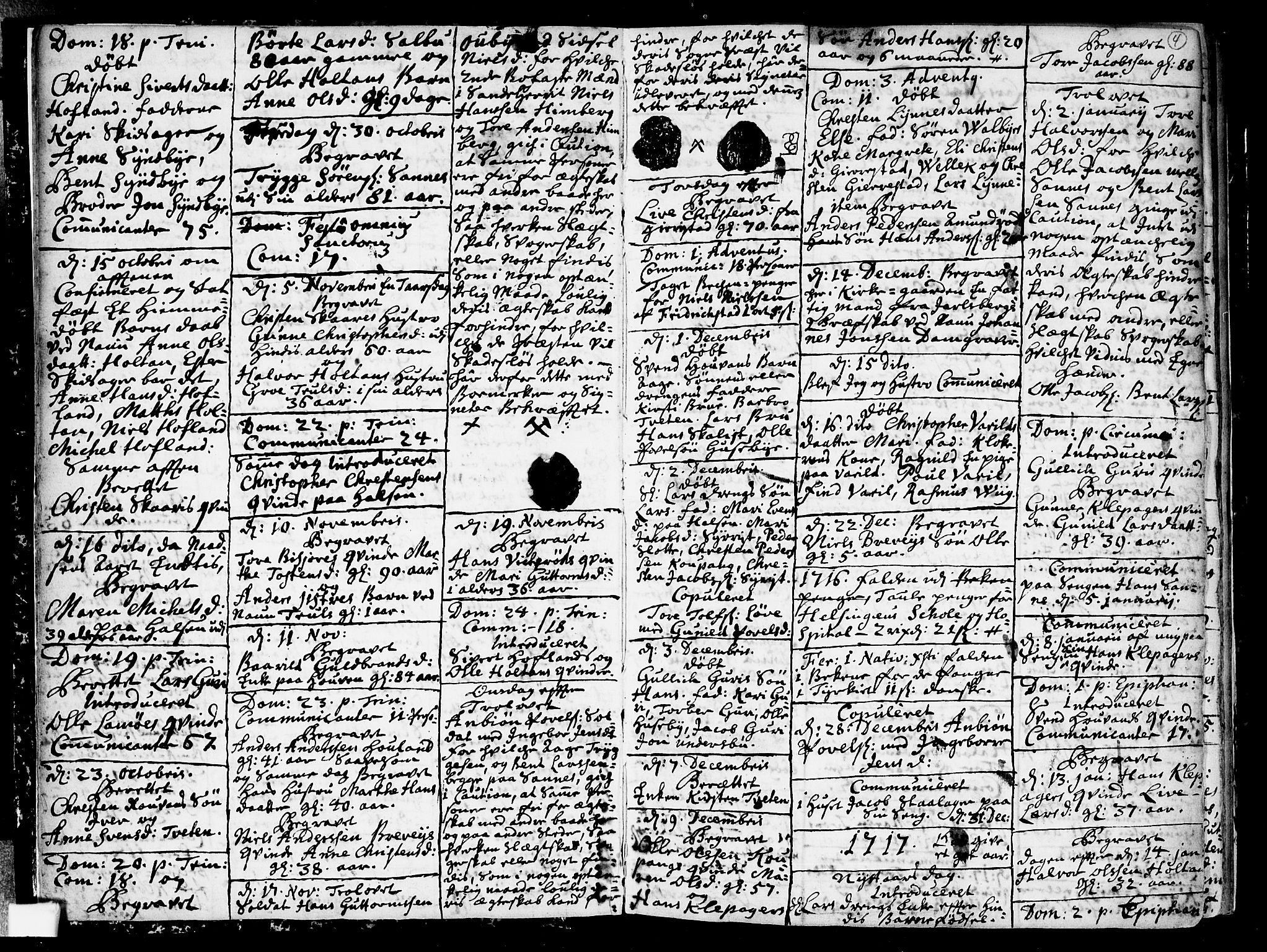 Tjølling kirkebøker, AV/SAKO-A-60/F/Fa/L0002: Ministerialbok nr. 2, 1716-1734, s. 4