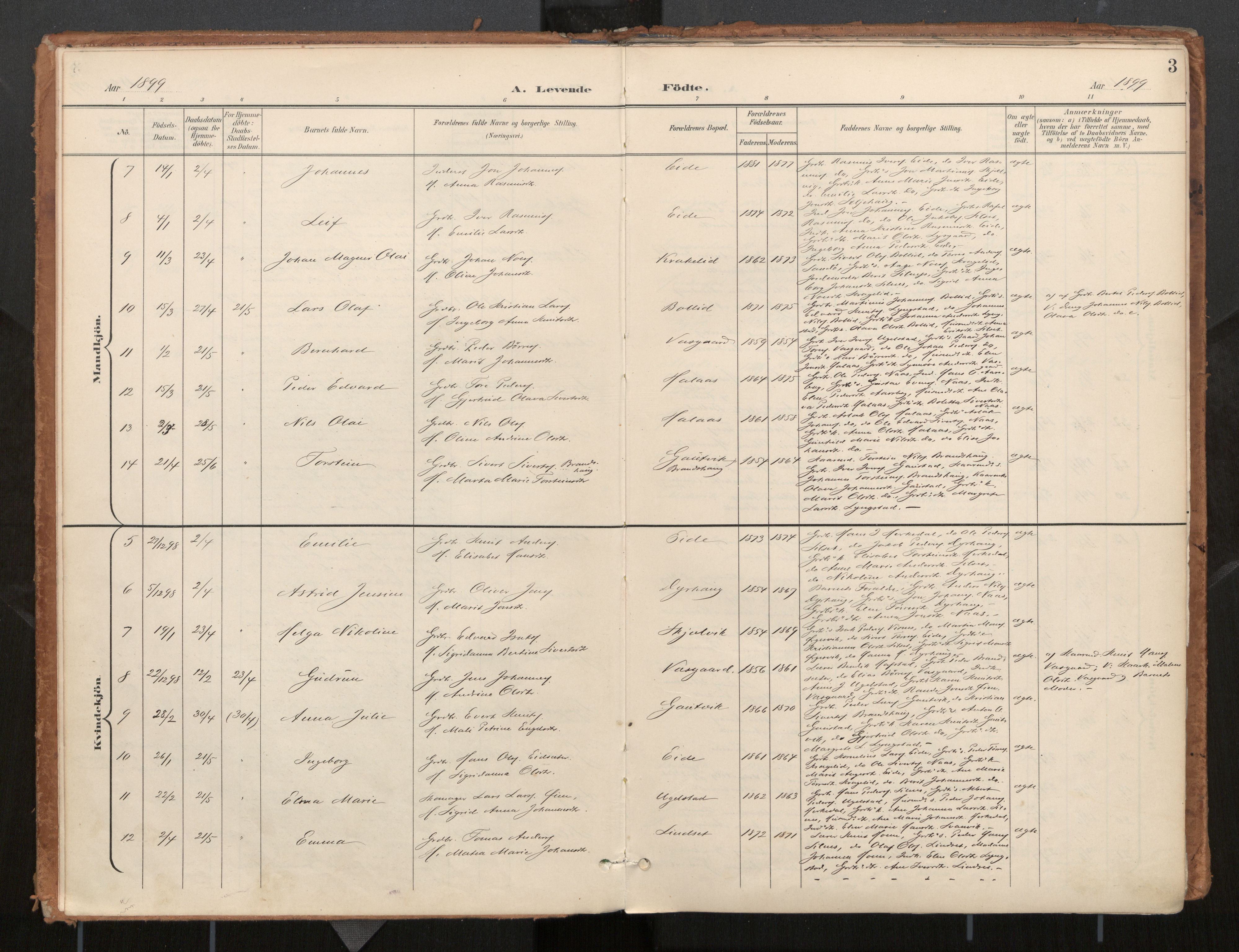 Ministerialprotokoller, klokkerbøker og fødselsregistre - Møre og Romsdal, AV/SAT-A-1454/571/L0836a: Ministerialbok nr. 571A02, 1898-1910, s. 3