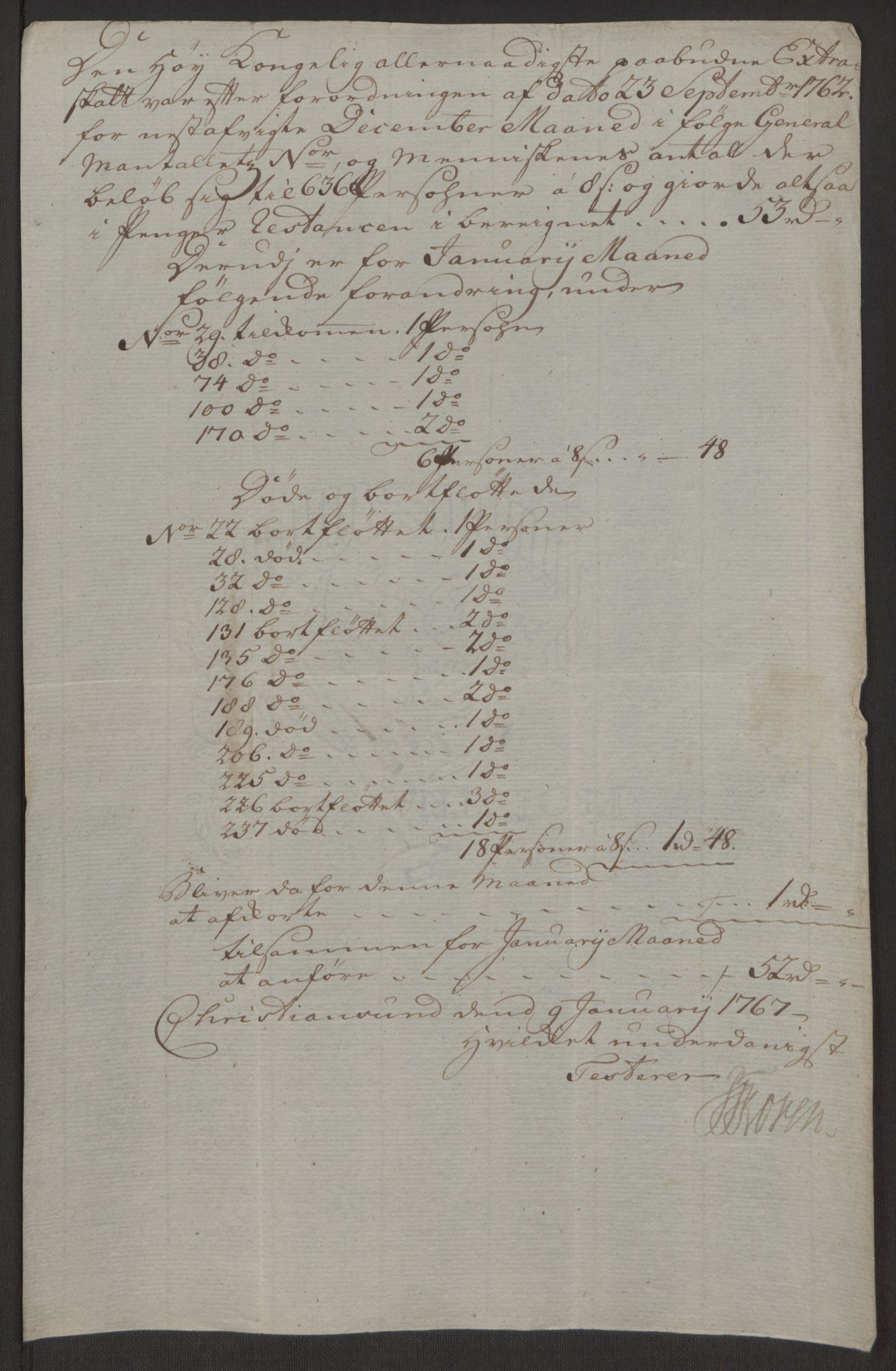 Rentekammeret inntil 1814, Reviderte regnskaper, Byregnskaper, RA/EA-4066/R/Rr/L0495/0004: [R1] Kontribusjonsregnskap / Ekstraskatt, 1762-1772, s. 150