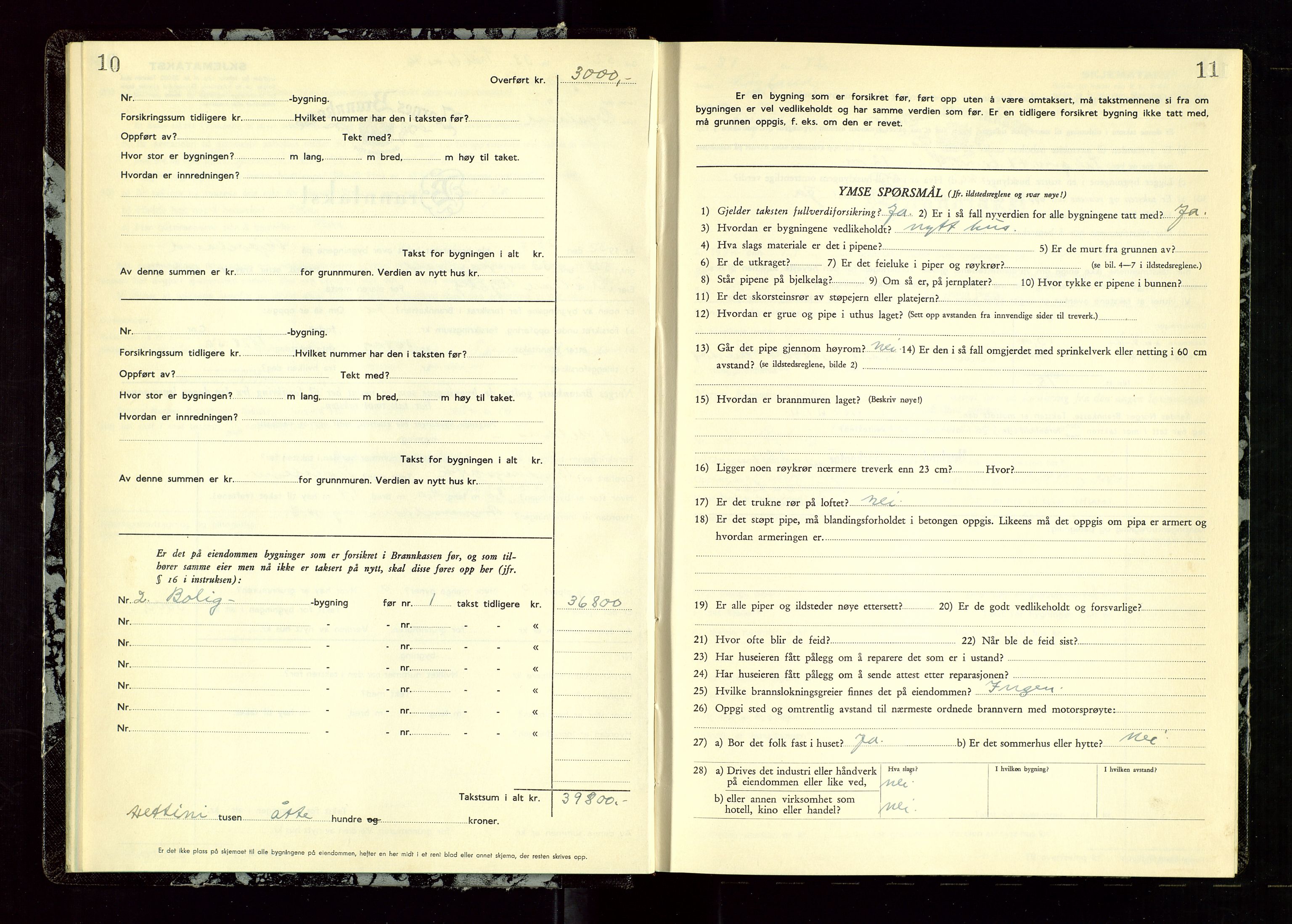 Høyland/Sandnes lensmannskontor, AV/SAST-A-100166/Gob/L0009: "Branntakstprotokoll", 1952-1955, s. 10-11