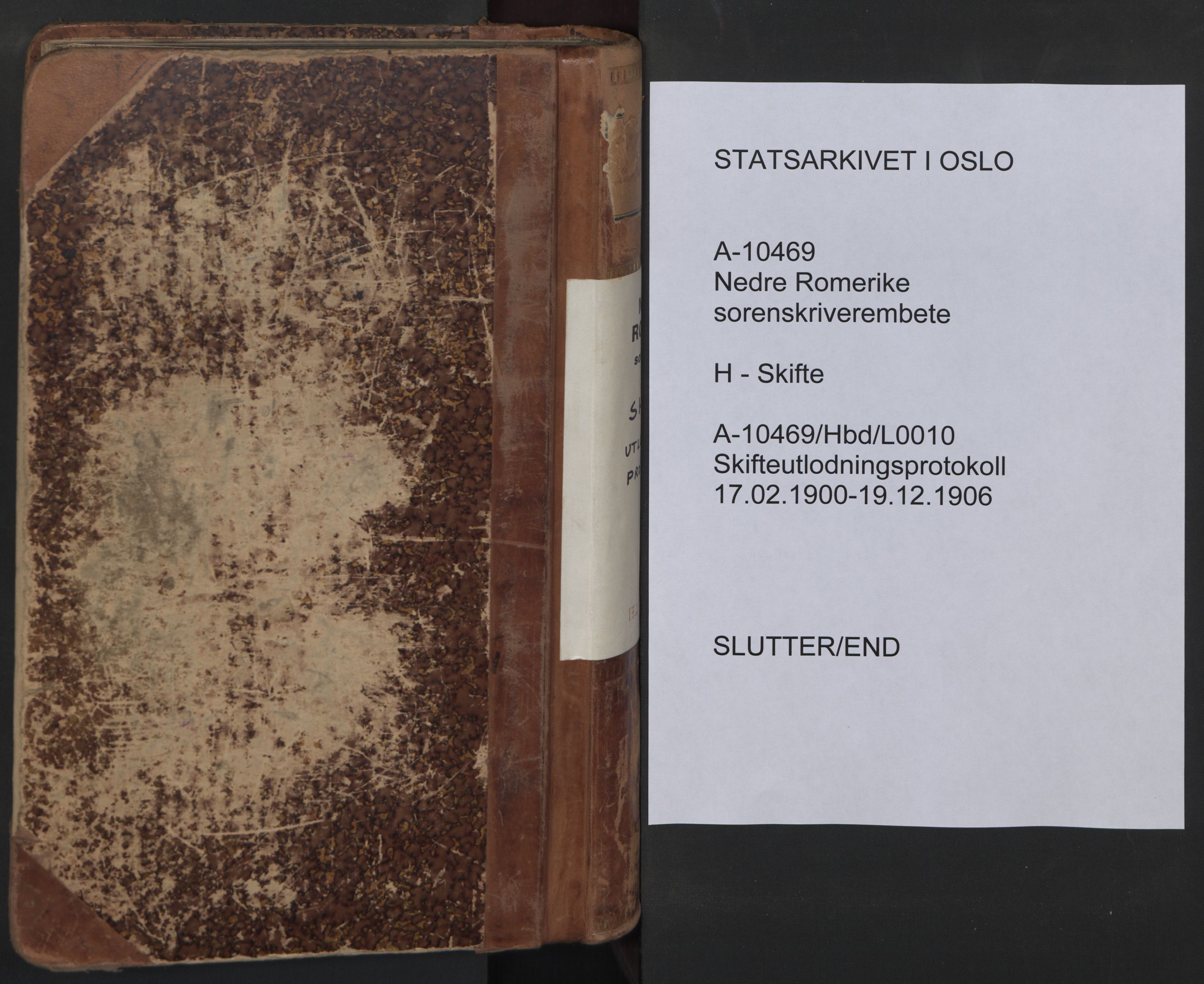 Nedre Romerike sorenskriveri, SAO/A-10469/H/He/Hec/L0010: Skifteutlodningsprotokoll, 1900-1906