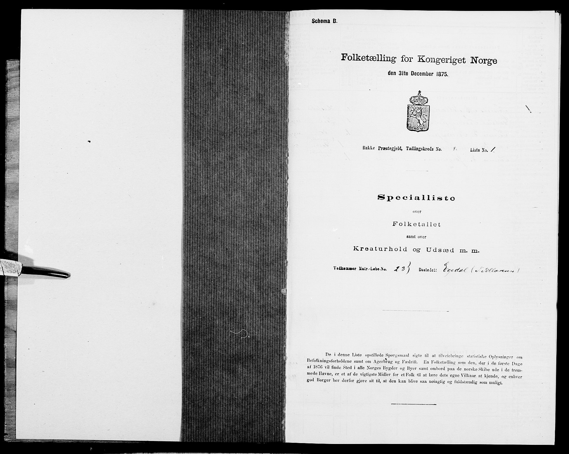 SAK, Folketelling 1875 for 1045P Bakke prestegjeld, 1875, s. 782