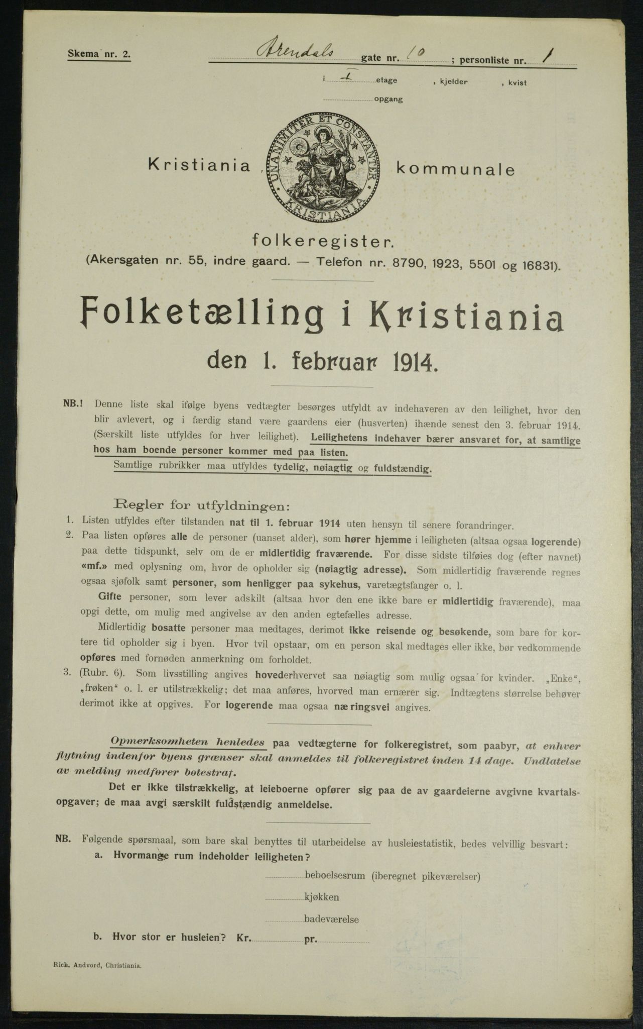 OBA, Kommunal folketelling 1.2.1914 for Kristiania, 1914, s. 2027