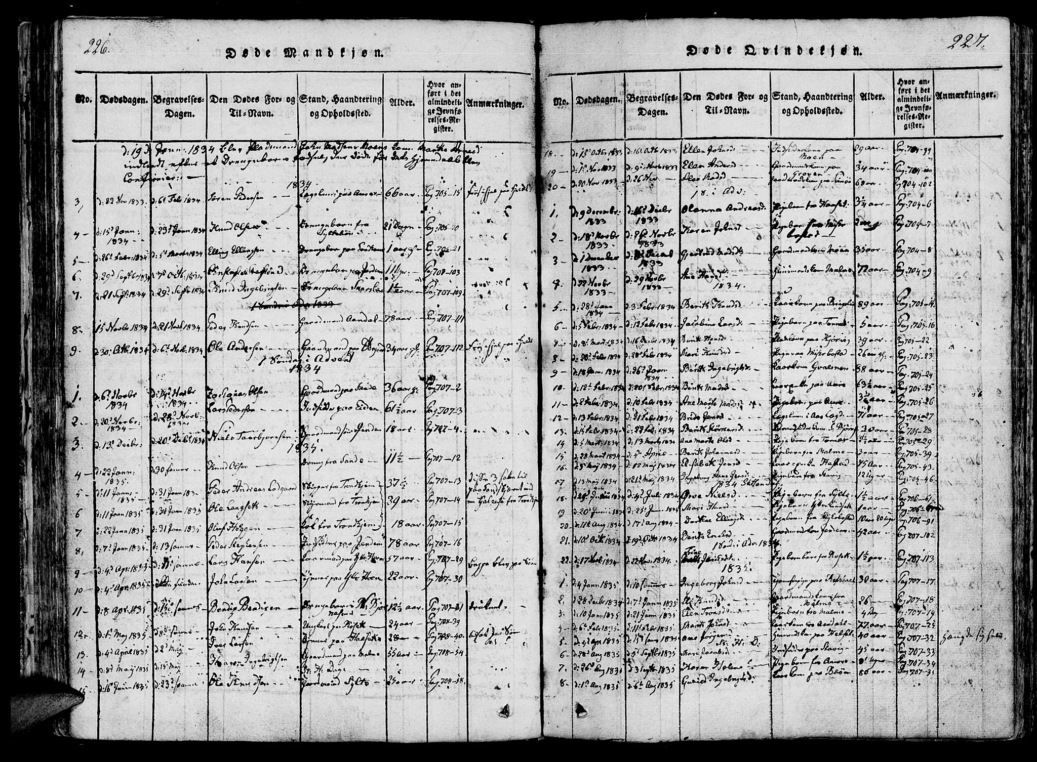 Ministerialprotokoller, klokkerbøker og fødselsregistre - Møre og Romsdal, AV/SAT-A-1454/565/L0747: Ministerialbok nr. 565A01, 1817-1844, s. 226-227
