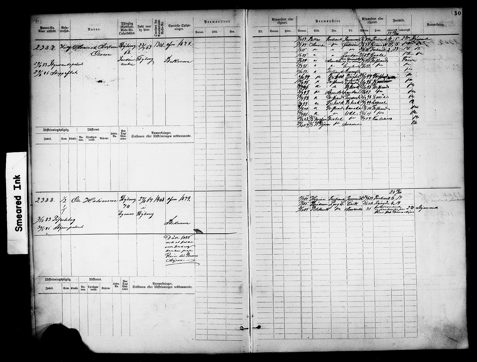 Tvedestrand mønstringskrets, SAK/2031-0011/F/Fb/L0018: Hovedrulle nr 2289-3056, U-34, 1882-1892, s. 53