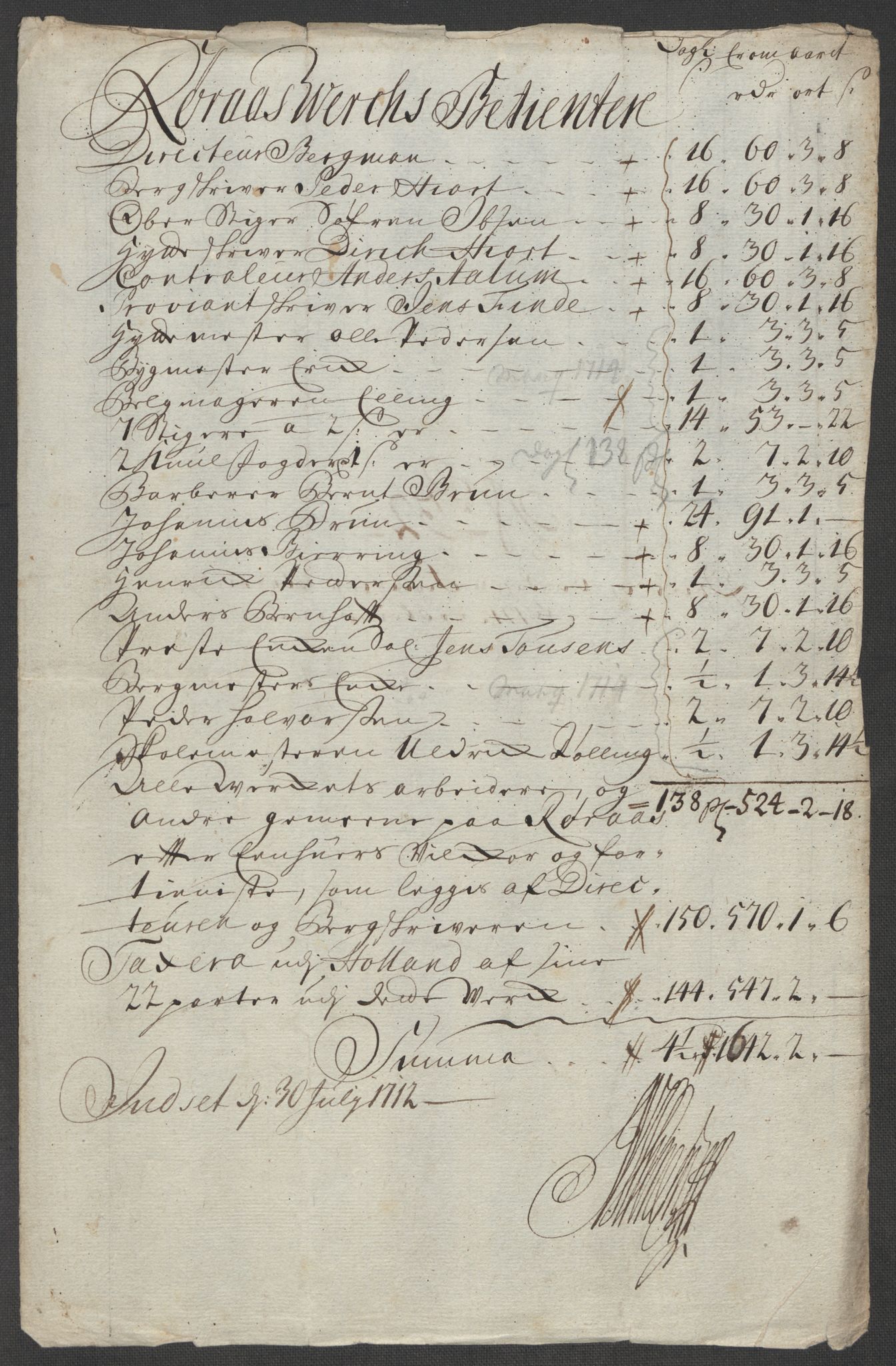 Rentekammeret inntil 1814, Reviderte regnskaper, Fogderegnskap, AV/RA-EA-4092/R60/L3963: Fogderegnskap Orkdal og Gauldal, 1712, s. 321