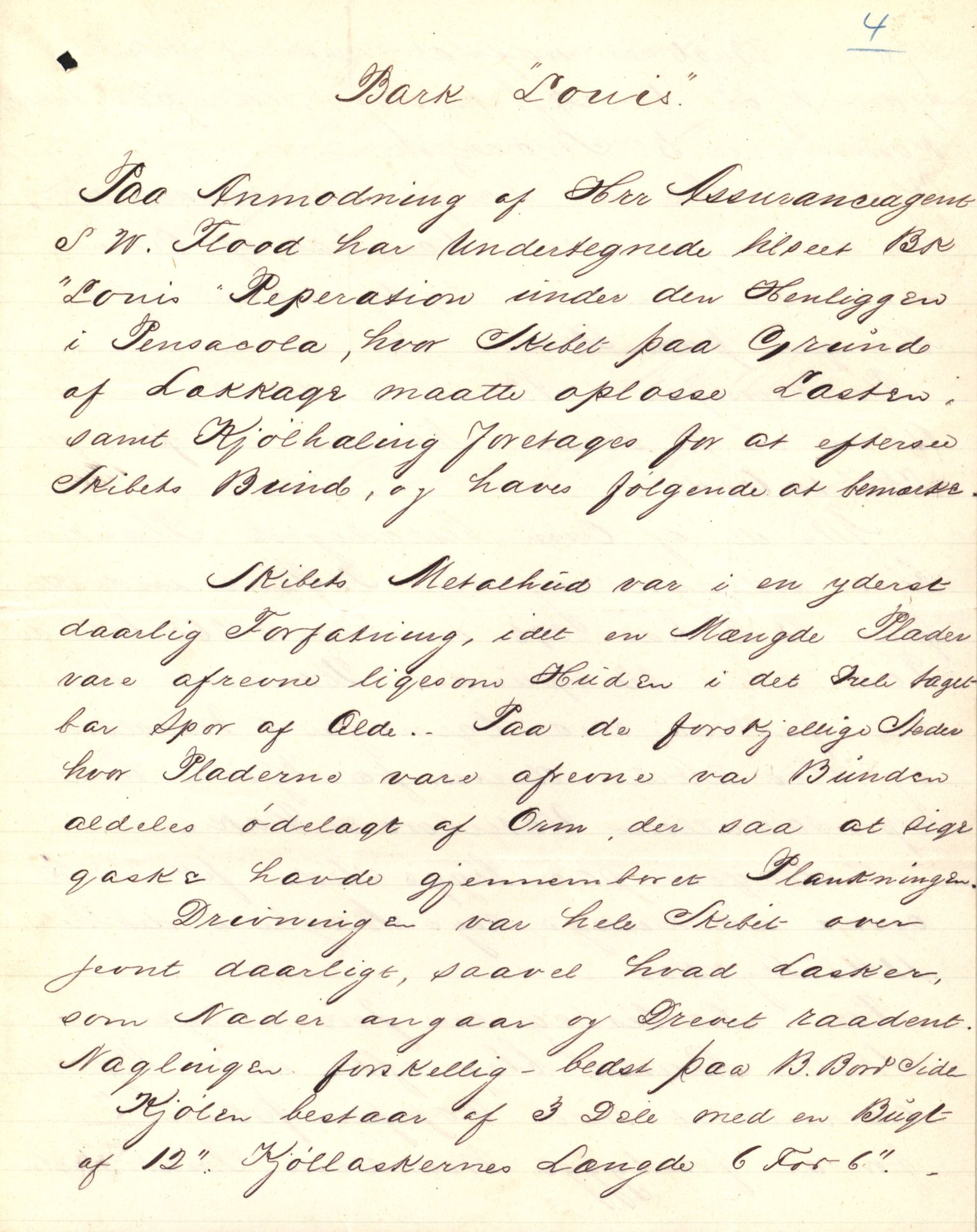 Pa 63 - Østlandske skibsassuranceforening, VEMU/A-1079/G/Ga/L0016/0011: Havaridokumenter / Elise, Dux, Dagmar, Dacapo, Louis, Iphignia, 1883, s. 60