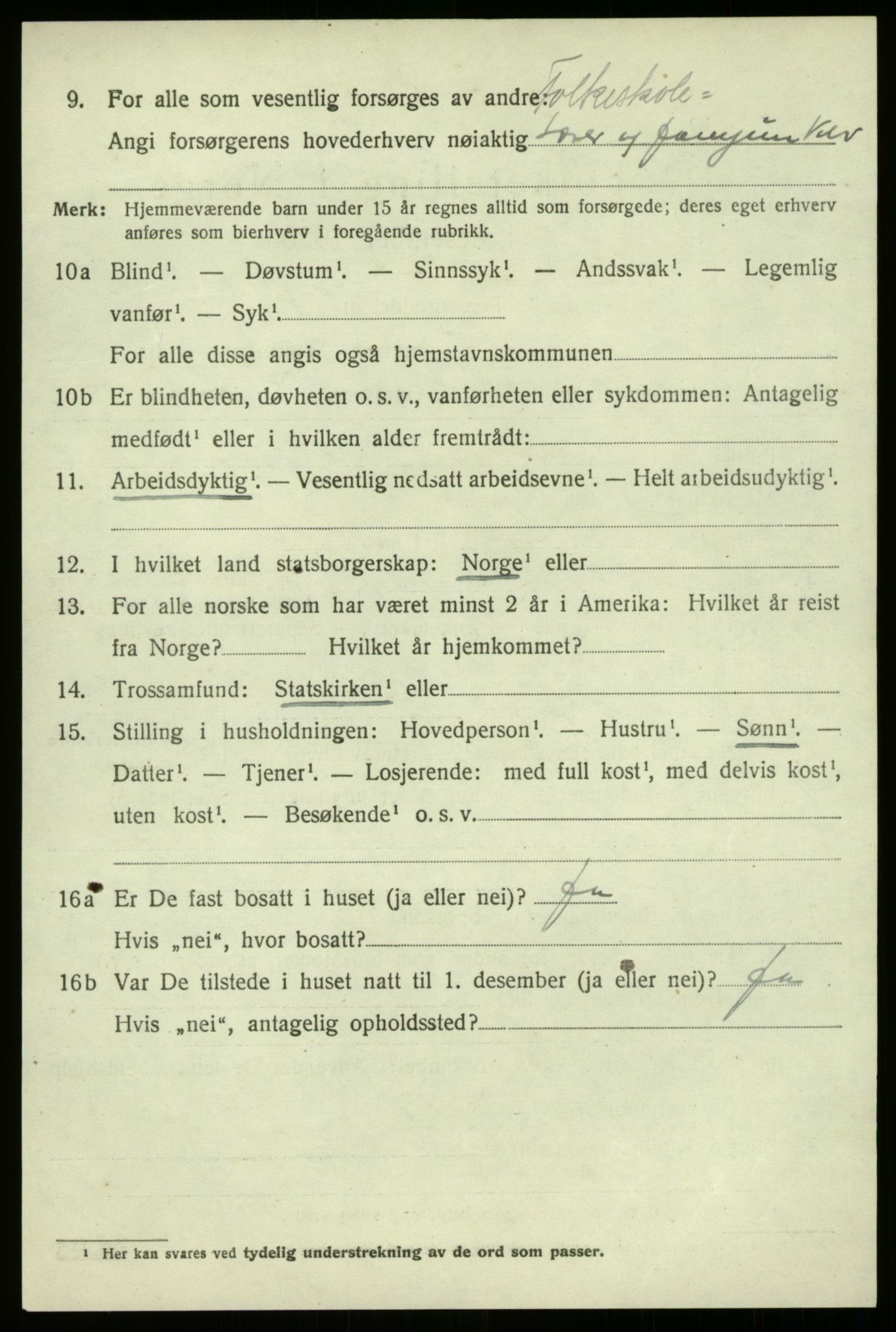 SAB, Folketelling 1920 for 1422 Lærdal herred, 1920, s. 1255