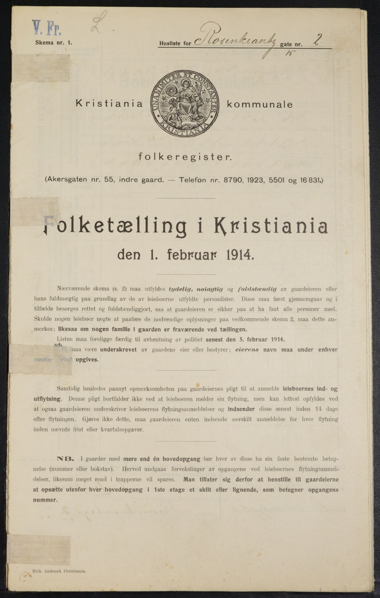 OBA, Kommunal folketelling 1.2.1914 for Kristiania, 1914, s. 83686