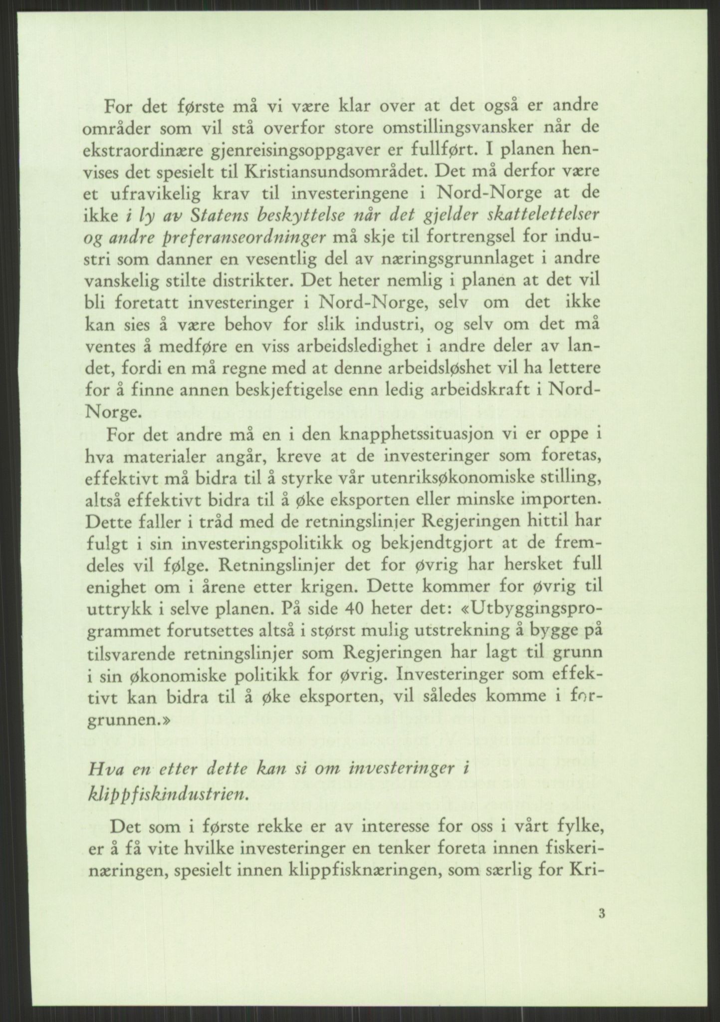 Høyres Hovedorganisasjon, RA/PA-0583/1/D/Dd/L0131: 21 Stortinget/23 Statsministeren. Regjeringen, 1951-1965, s. 1205