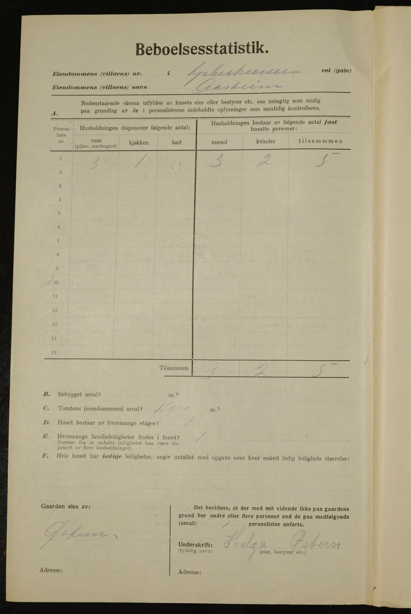 , Kommunal folketelling 1.12.1923 for Aker, 1923, s. 40757