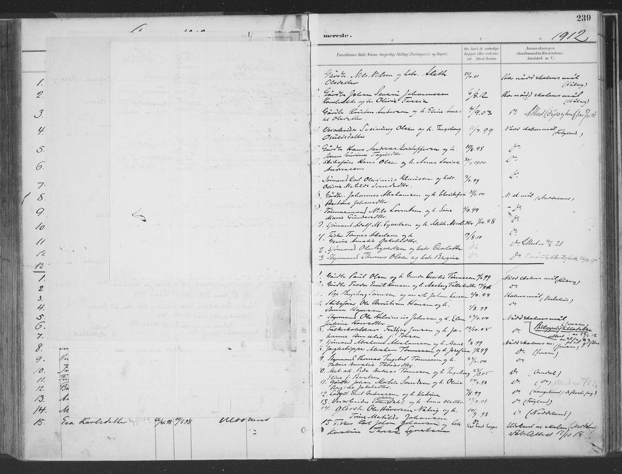Høvåg sokneprestkontor, AV/SAK-1111-0025/F/Fa/L0006: Ministerialbok nr. A 6, 1894-1923, s. 239