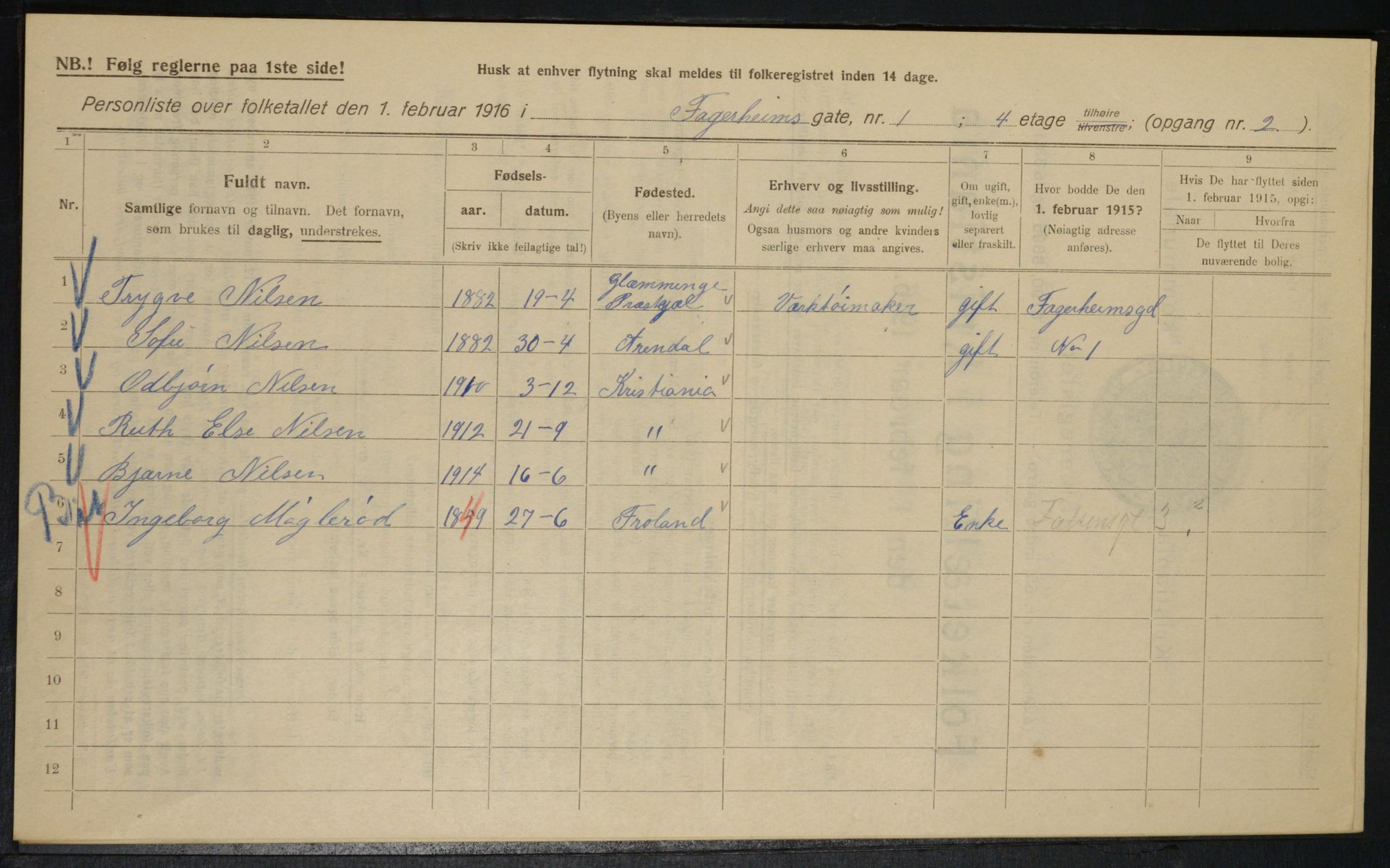 OBA, Kommunal folketelling 1.2.1916 for Kristiania, 1916, s. 23451