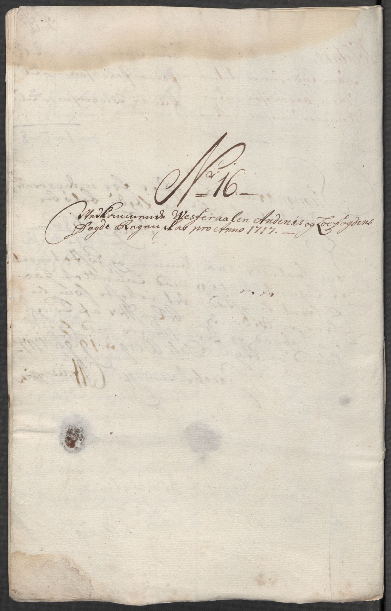 Rentekammeret inntil 1814, Reviderte regnskaper, Fogderegnskap, RA/EA-4092/R67/L4683: Fogderegnskap Vesterålen, Andenes og Lofoten, 1717, s. 126