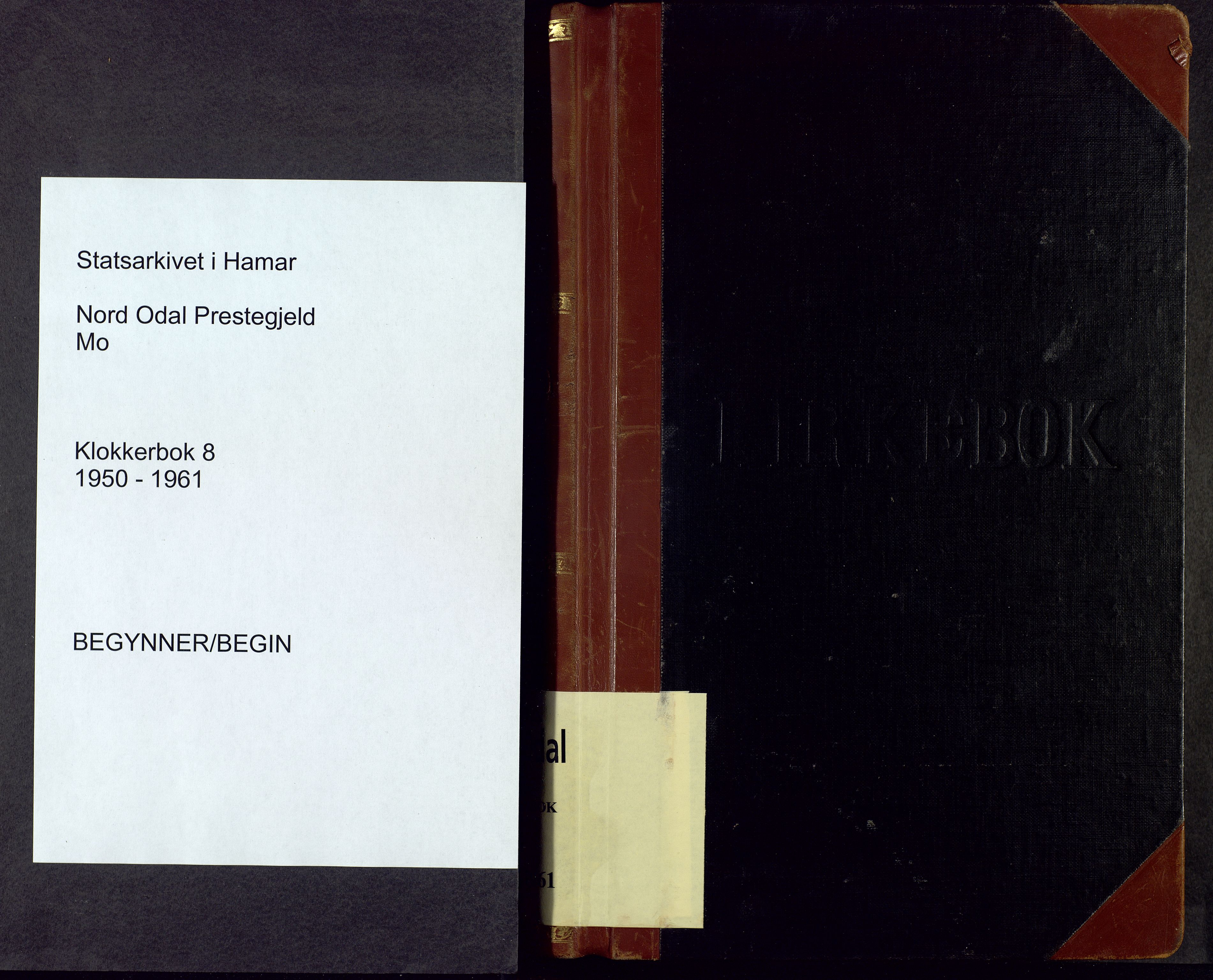 Nord-Odal prestekontor, AV/SAH-PREST-032/H/Ha/Hab/L0008: Klokkerbok nr. 8, 1950-1961