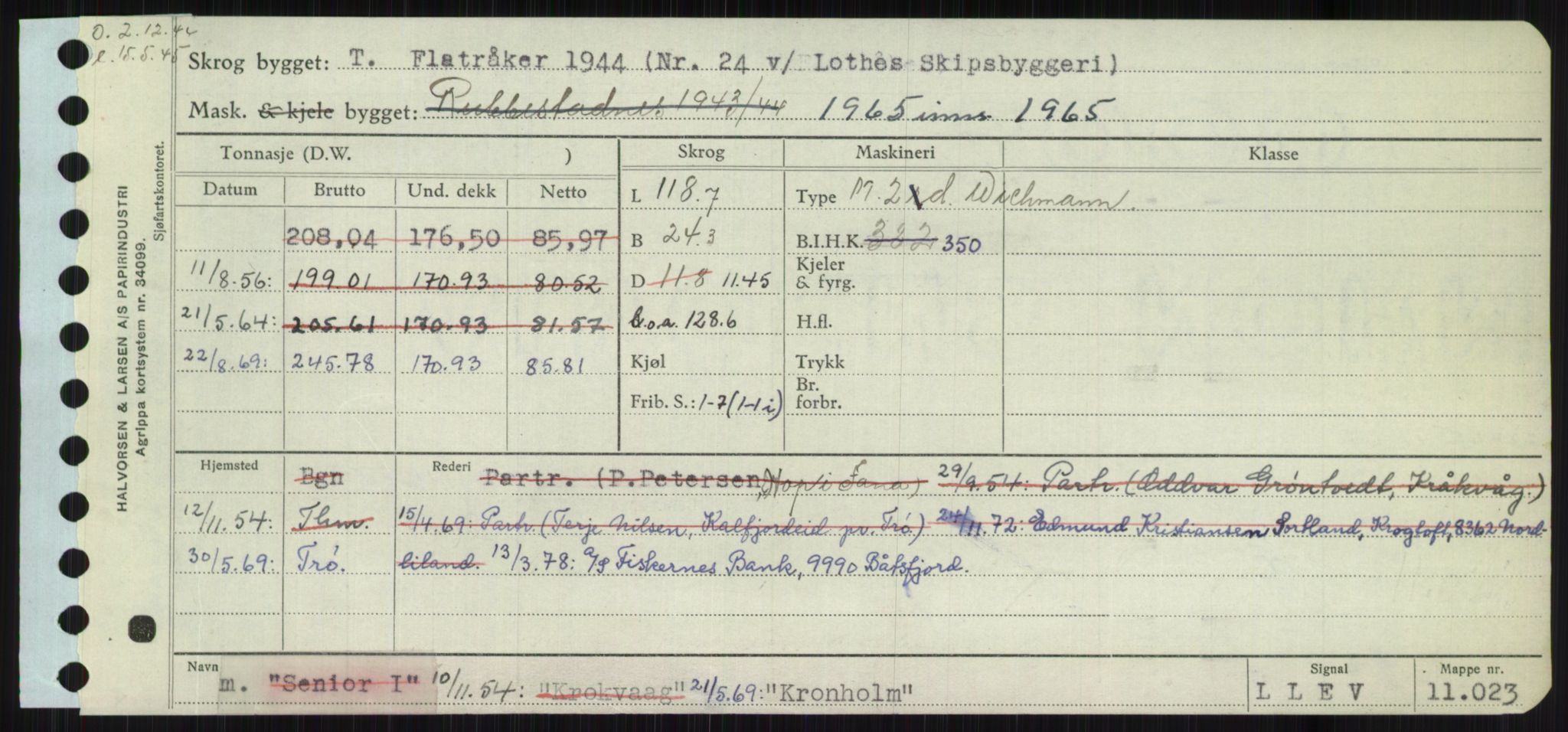 Sjøfartsdirektoratet med forløpere, Skipsmålingen, RA/S-1627/H/Ha/L0003/0002: Fartøy, Hilm-Mar / Fartøy, Kom-Mar, s. 77