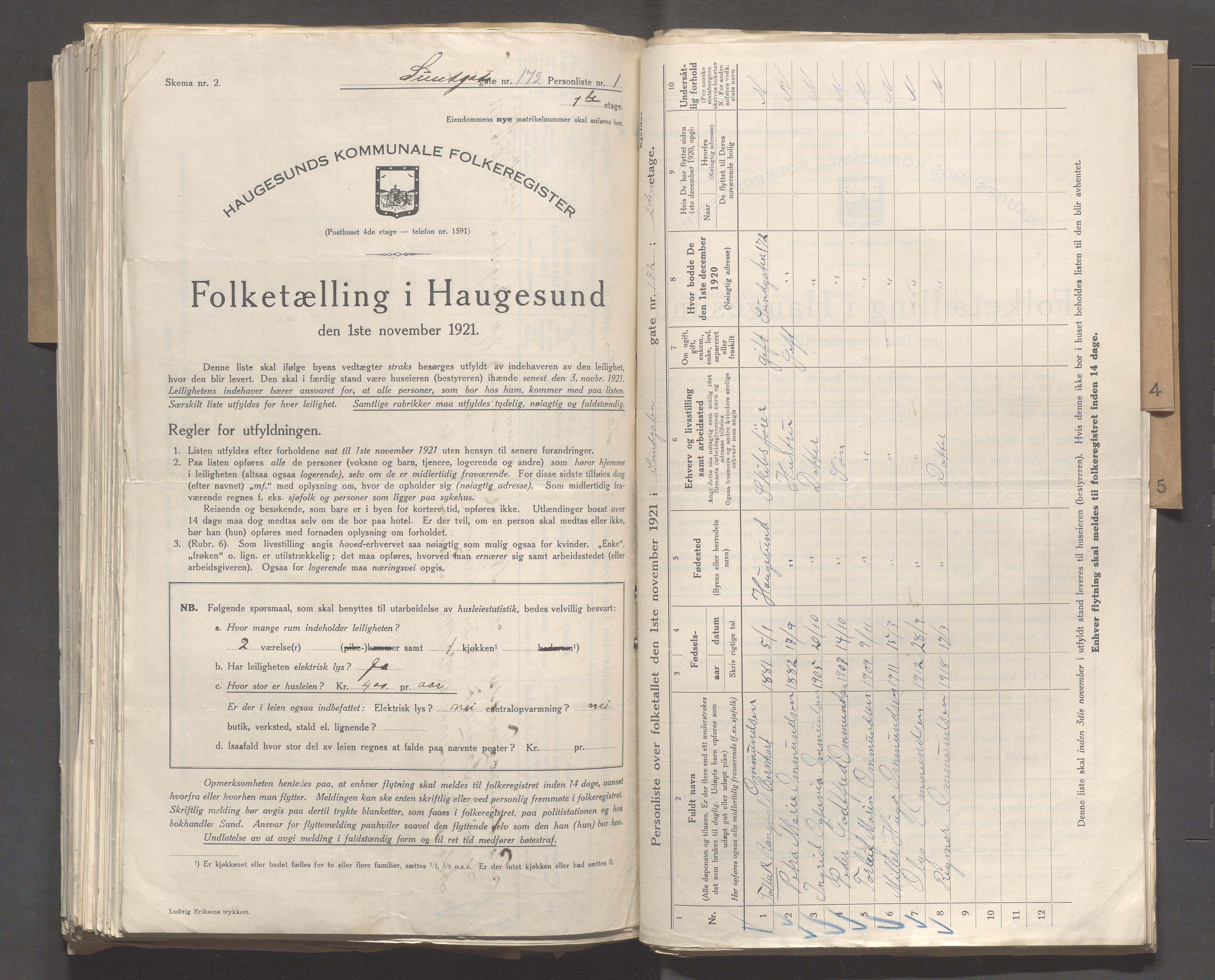 IKAR, Kommunal folketelling 1.11.1921 for Haugesund, 1921, s. 7414