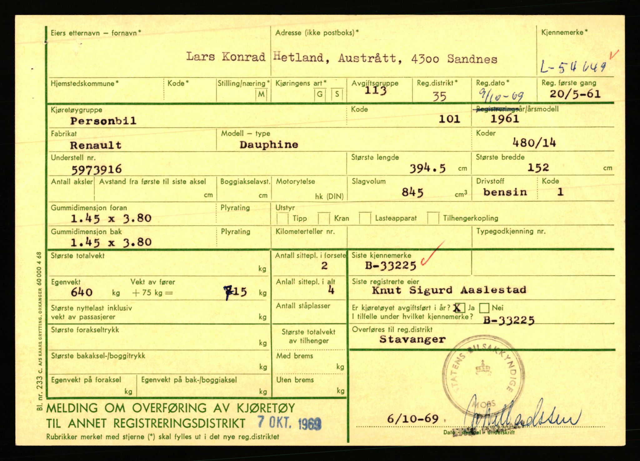 Stavanger trafikkstasjon, AV/SAST-A-101942/0/F/L0054: L-54200 - L-55699, 1930-1971, s. 961