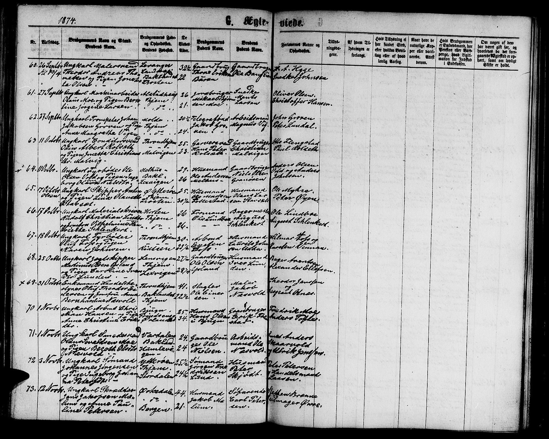 Ministerialprotokoller, klokkerbøker og fødselsregistre - Sør-Trøndelag, SAT/A-1456/602/L0141: Klokkerbok nr. 602C09, 1865-1877